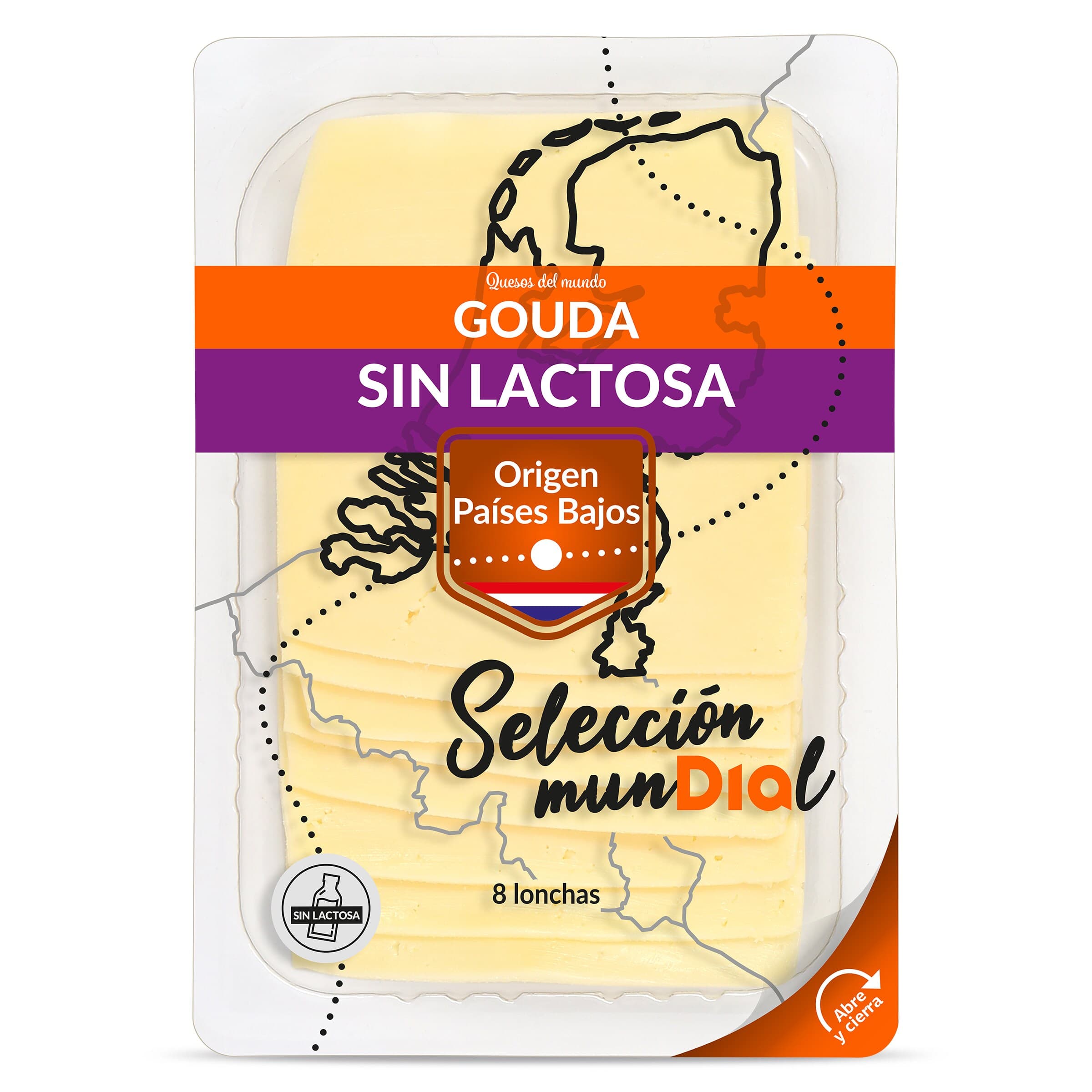 Queso gouda sin lactosa Dia Selección Mundial 160 g