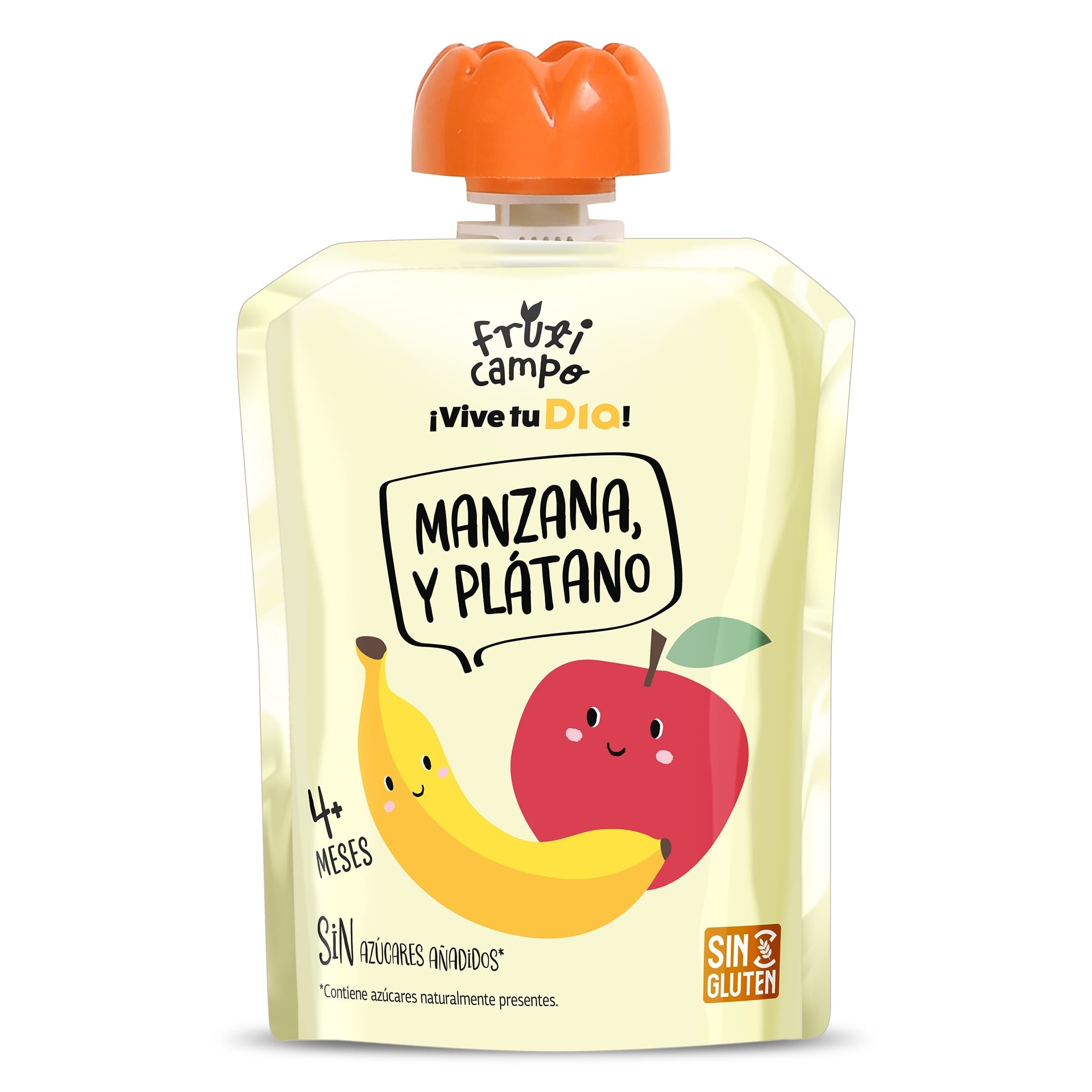 Alimento infantil con puré de manzana y plátano Dia Fruticampo bolsa 90 g