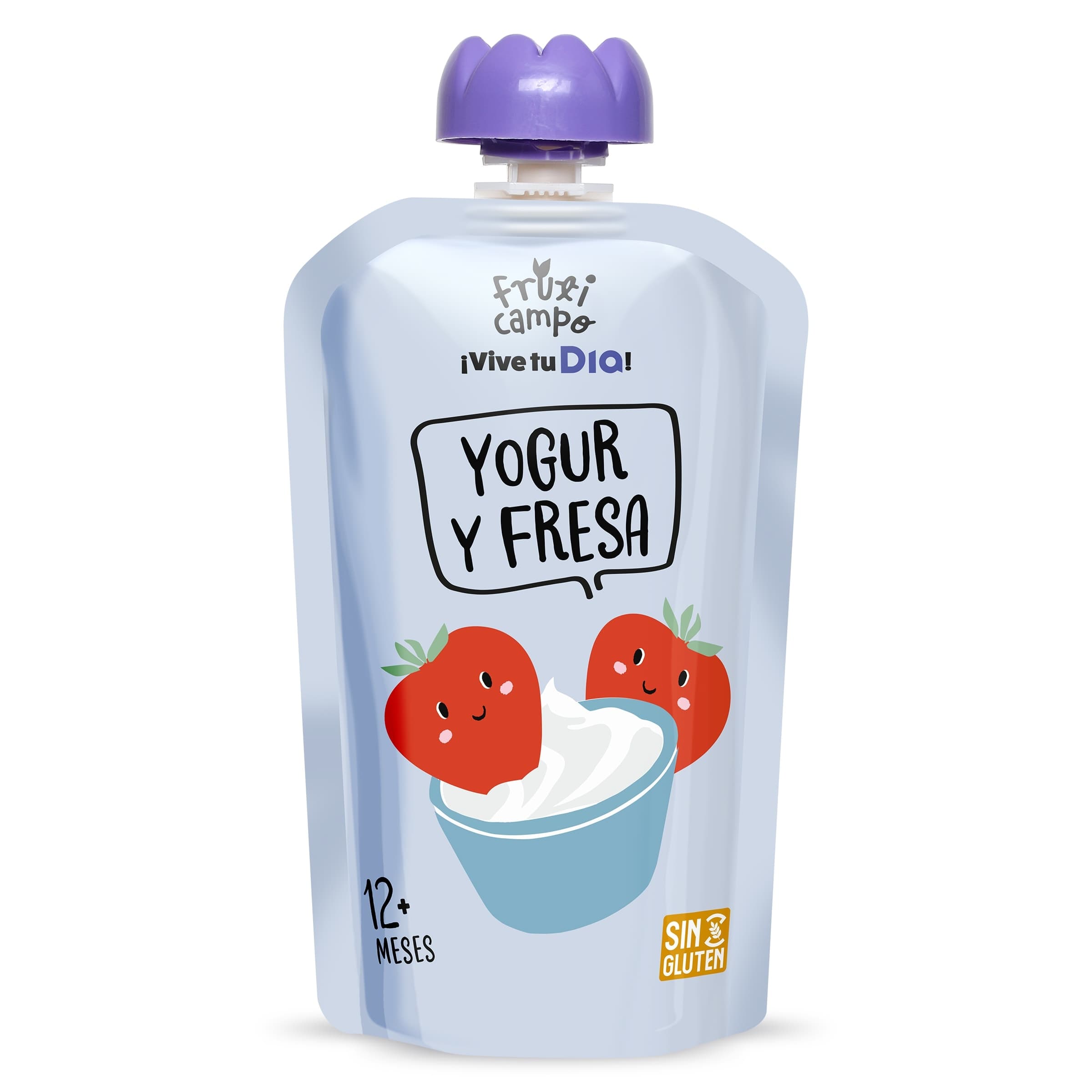 Alimento infantil lácteo con puré de fresa Dia Fruticampo bolsa 100 g