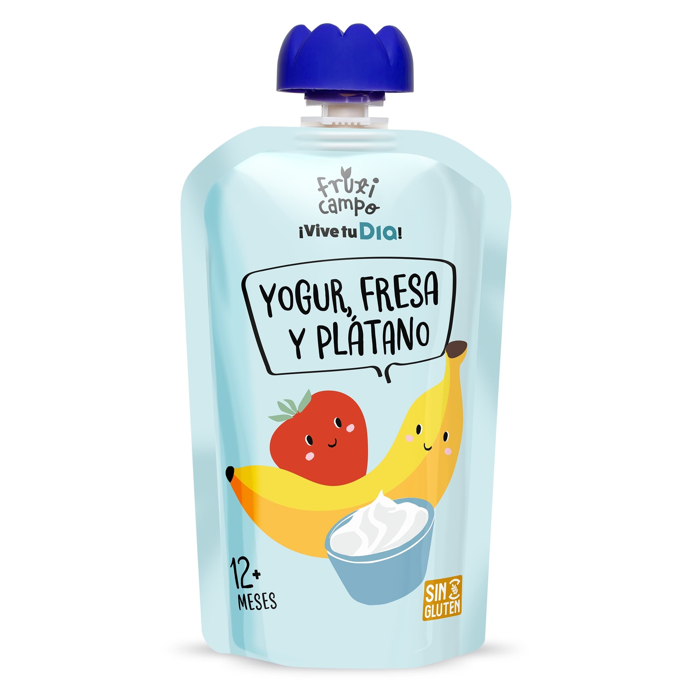 Alimento infantil lácteo con puré de fresa y plátano Dia Fruticampo bolsa 100 g