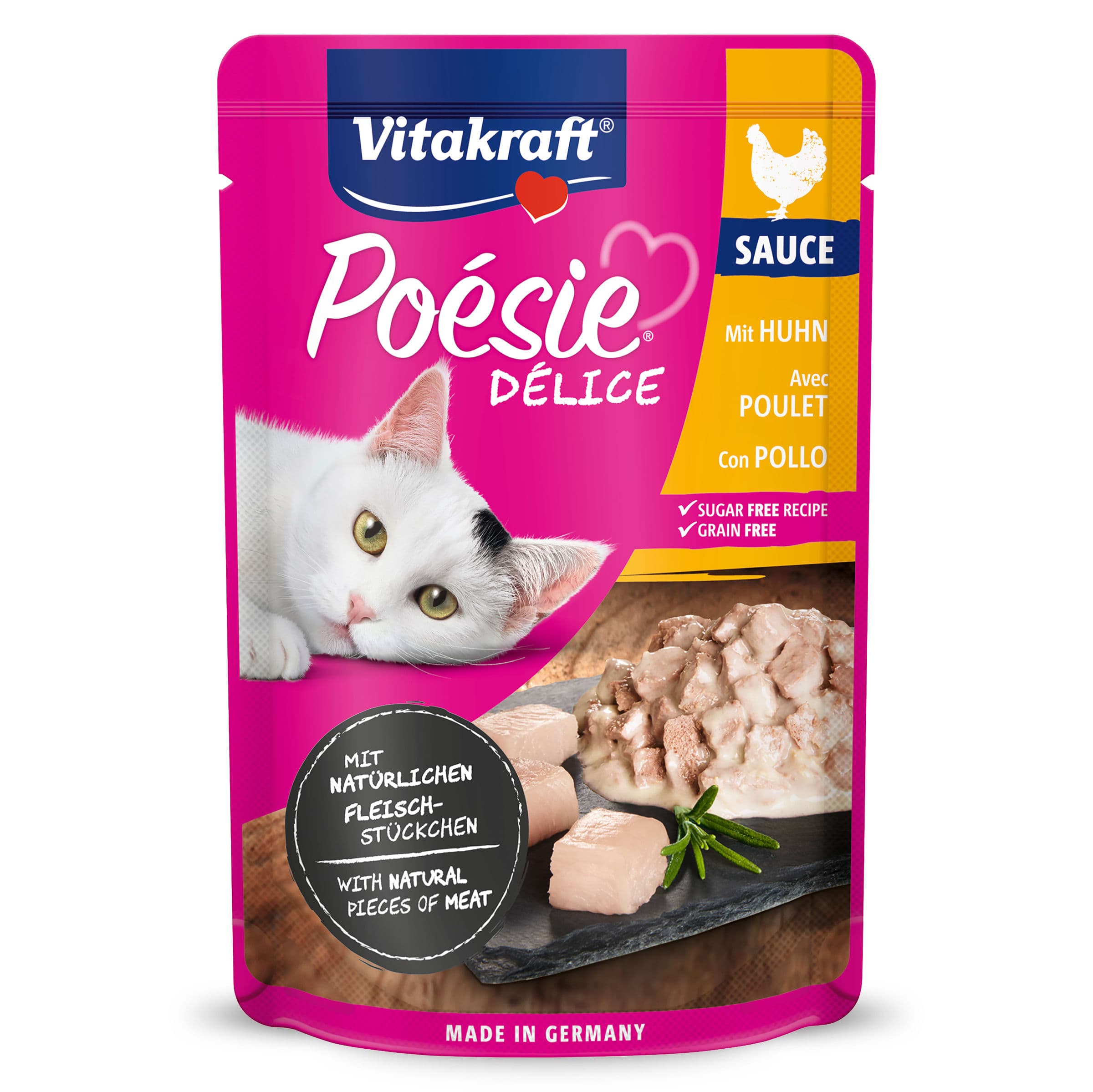 Alimento para gatos con pollo Vitakraft bolsa 85 g