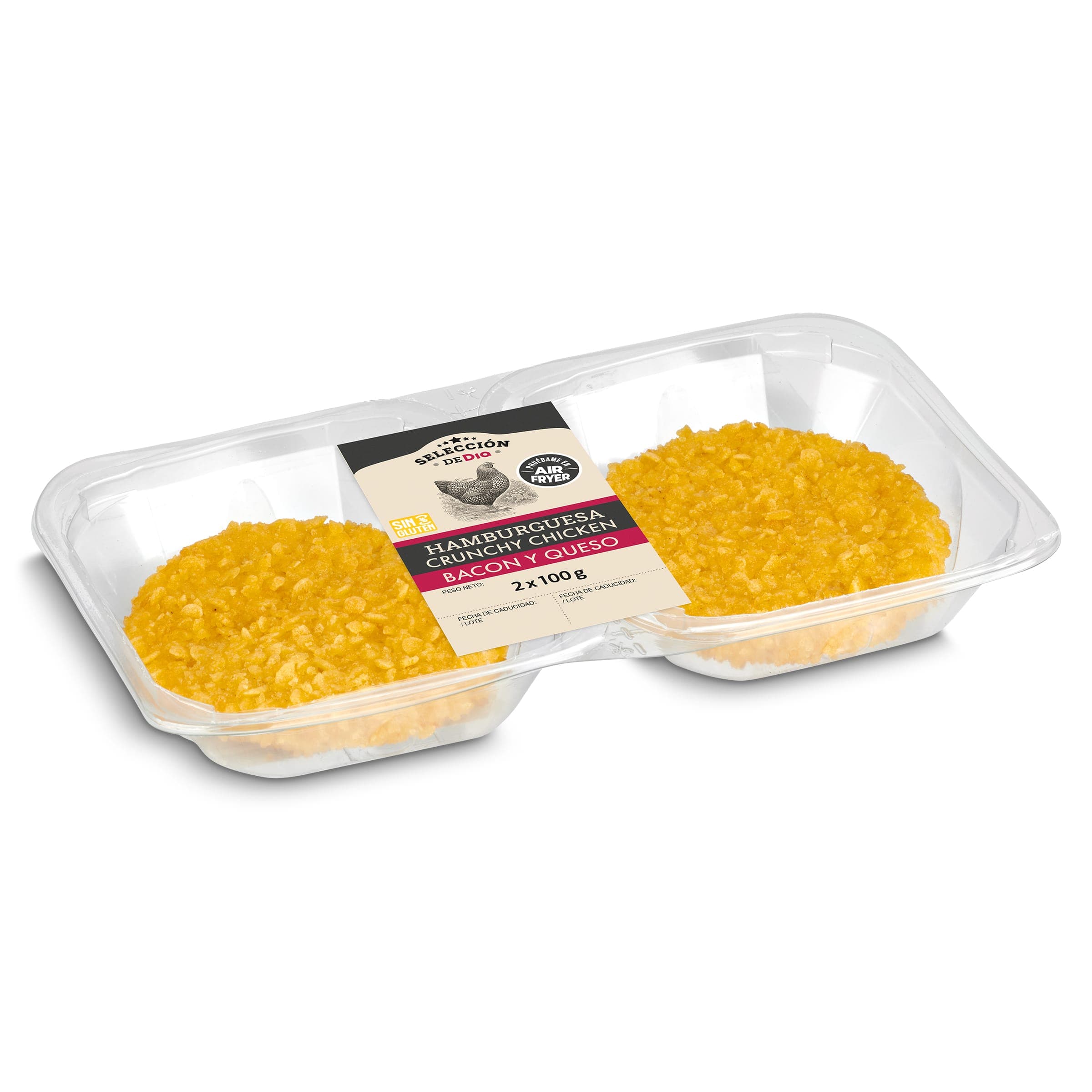 Burger crunchy de pollo con bacón y queso Selección de Dia 200 g