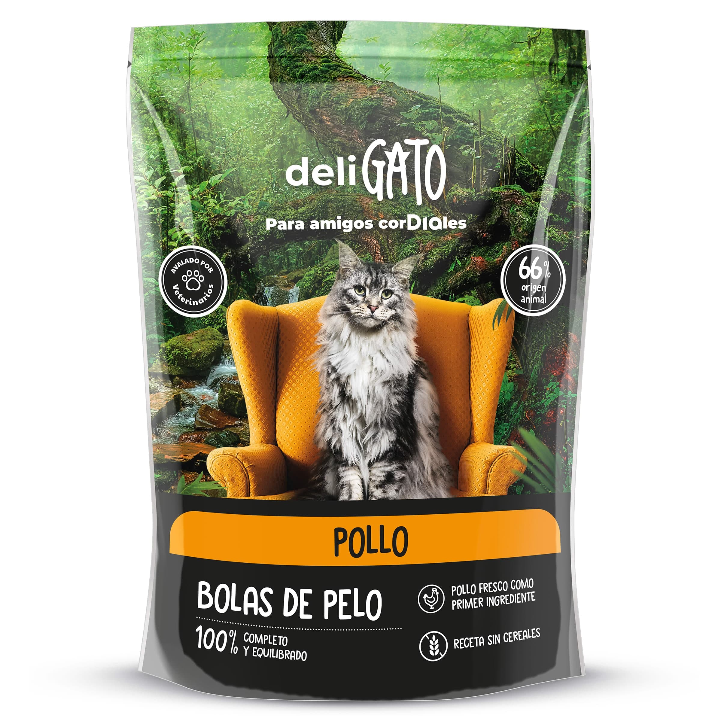 Alimento para gatos anti bolas con pollo Deligato de Dia bolsa 800 g
