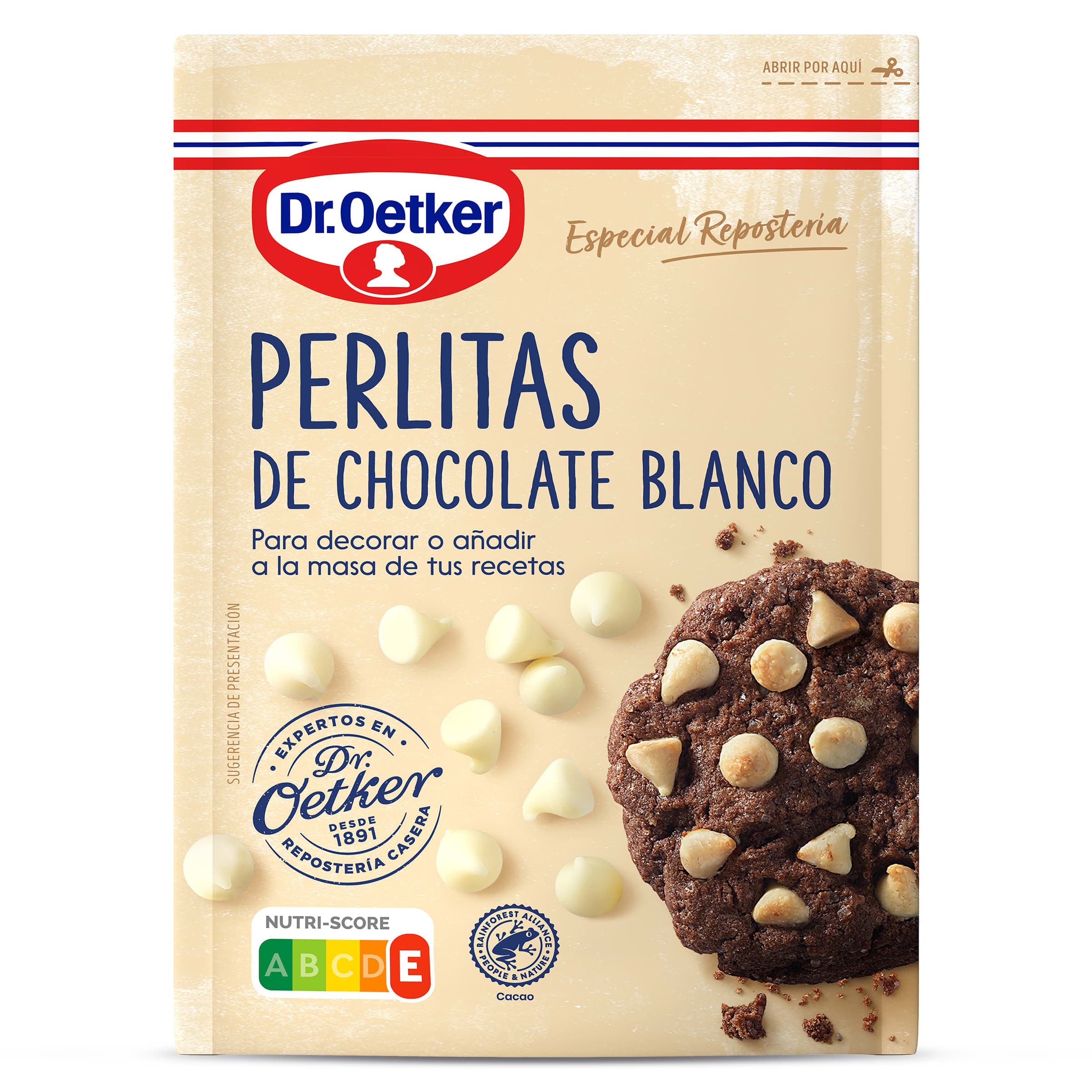 Perlitas de chocolate blanco Dr. Oetker bolsa 100 g