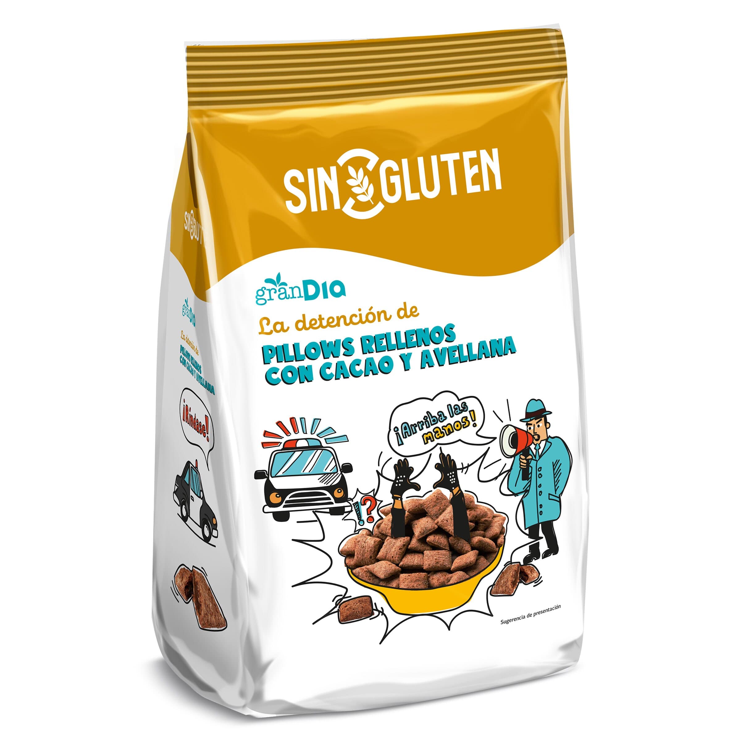 Cereales rellenos con cacao y avellana sin gluten Gran Dia bolsa 400 g