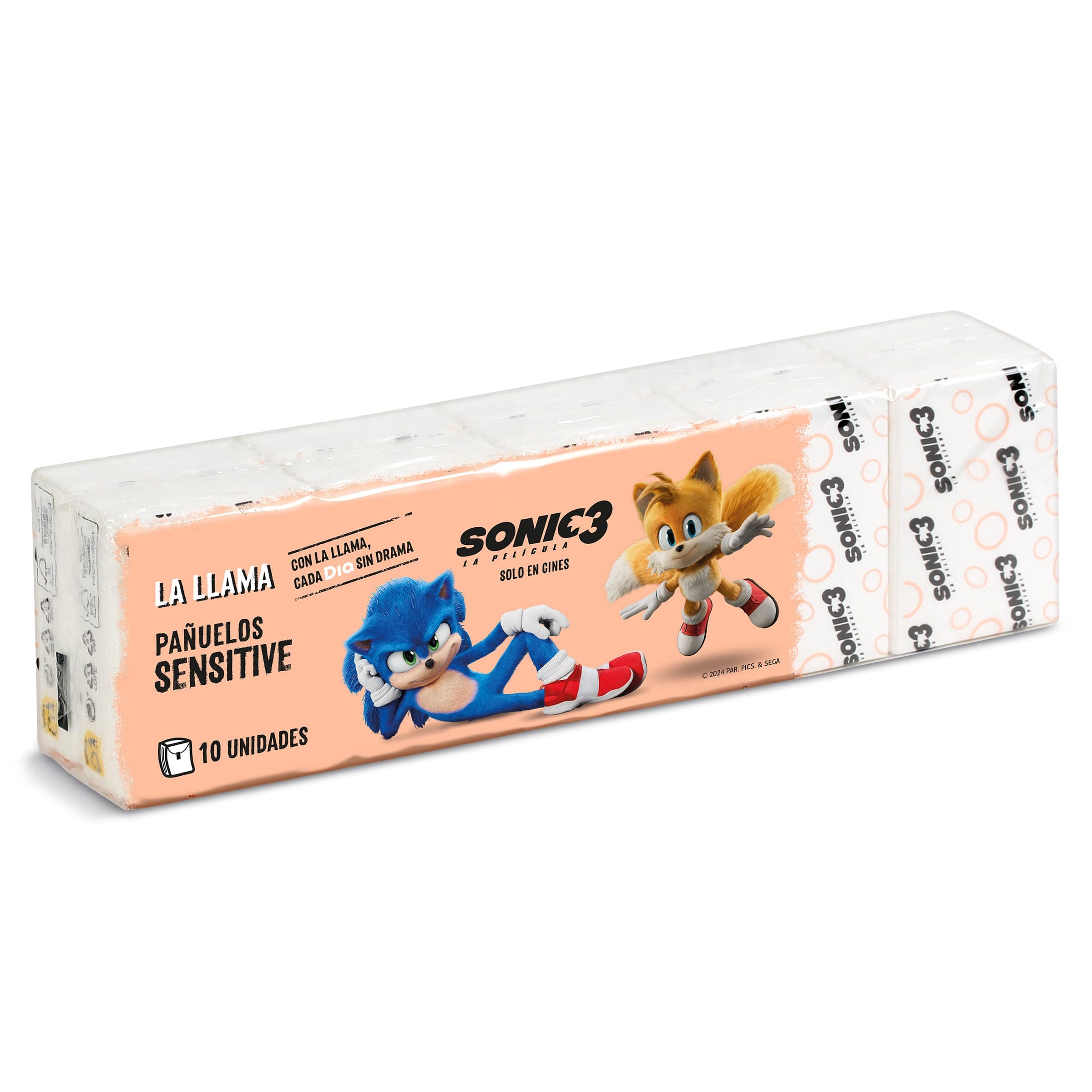 Pañuelos pocket blancos Sonic La Llama Dia paquete 10 unidades