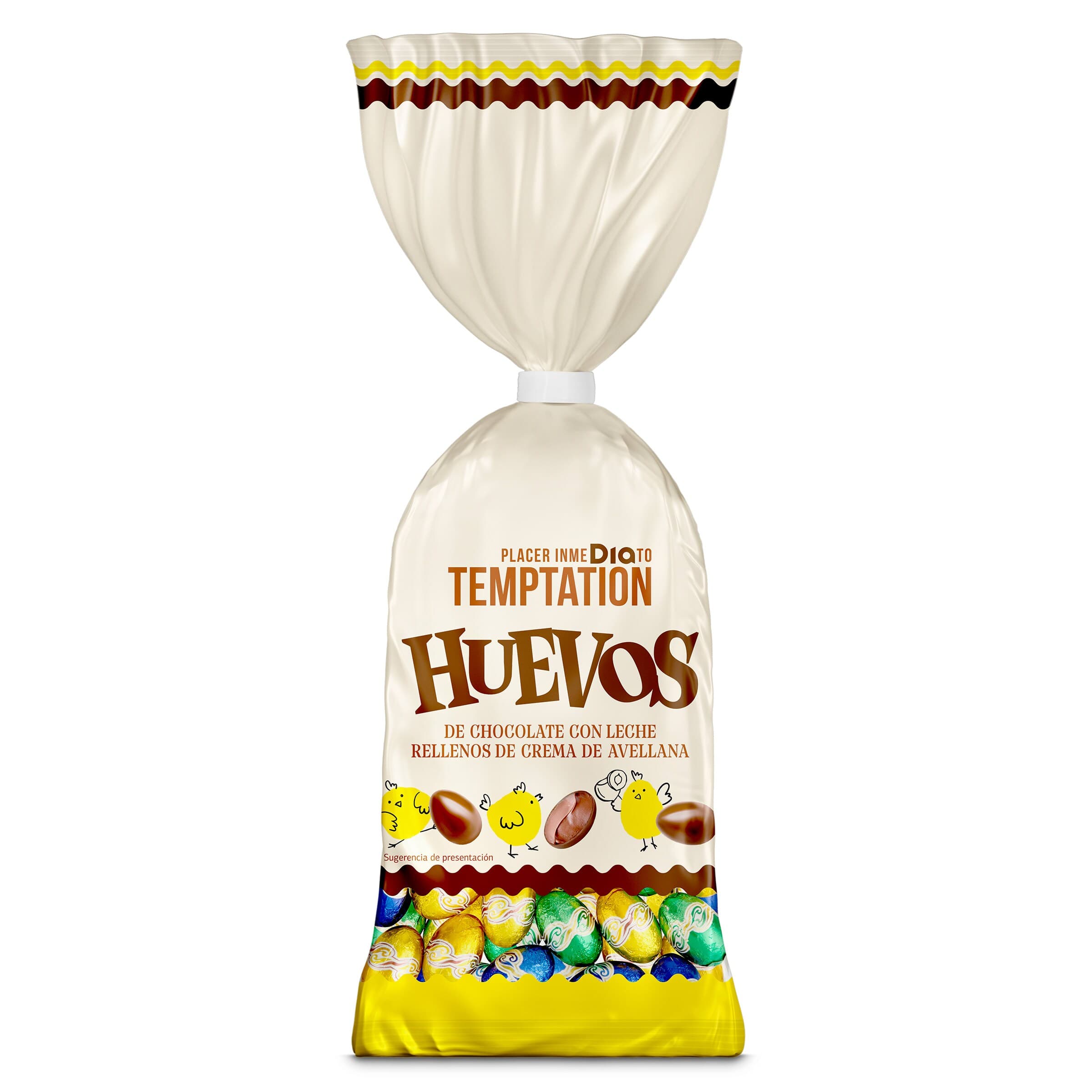 Huevos de chocolate rellenos de crema de avellana Dia Temptation 180 g