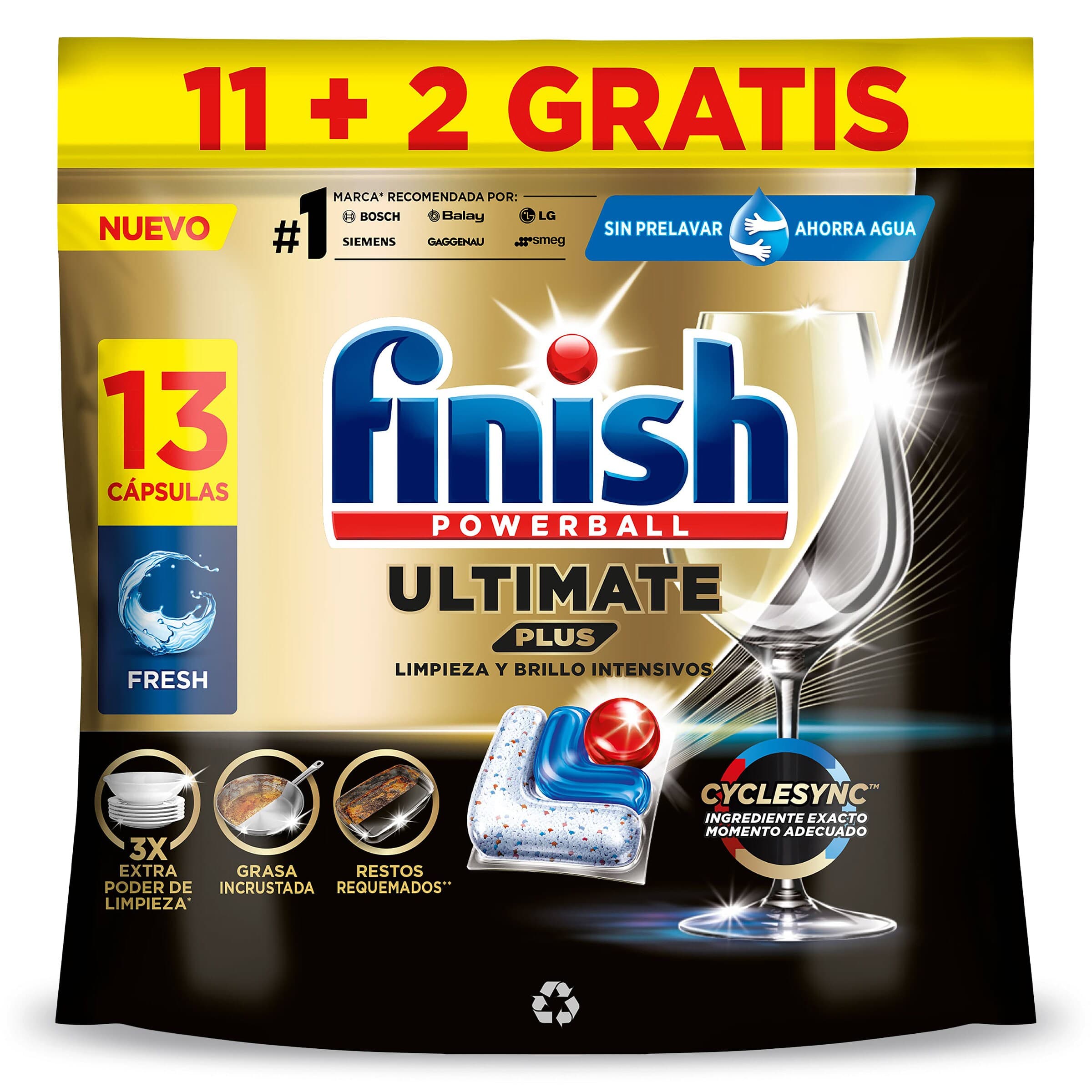 Lavavajillas máquina ultimate plus fresh Finish bolsa 13 unidades