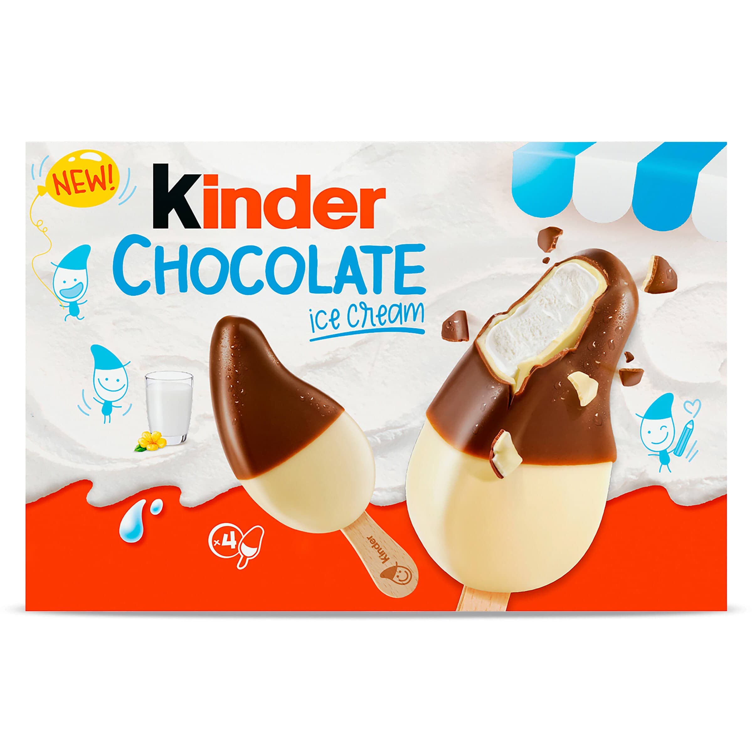 Helado de chocolate con leche Kinder 4 x 38 g