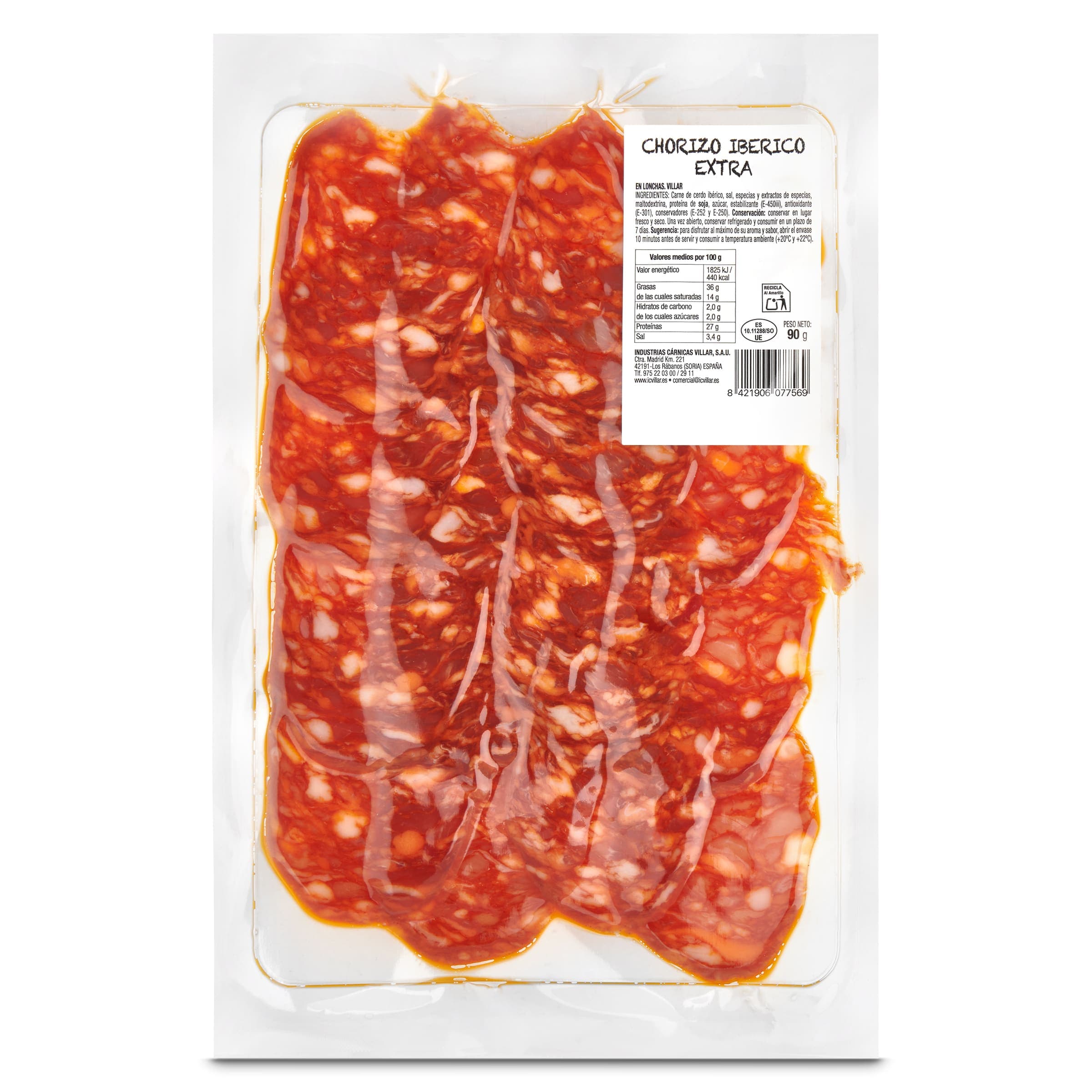 Chorizo ibérico extra Villar 90 g