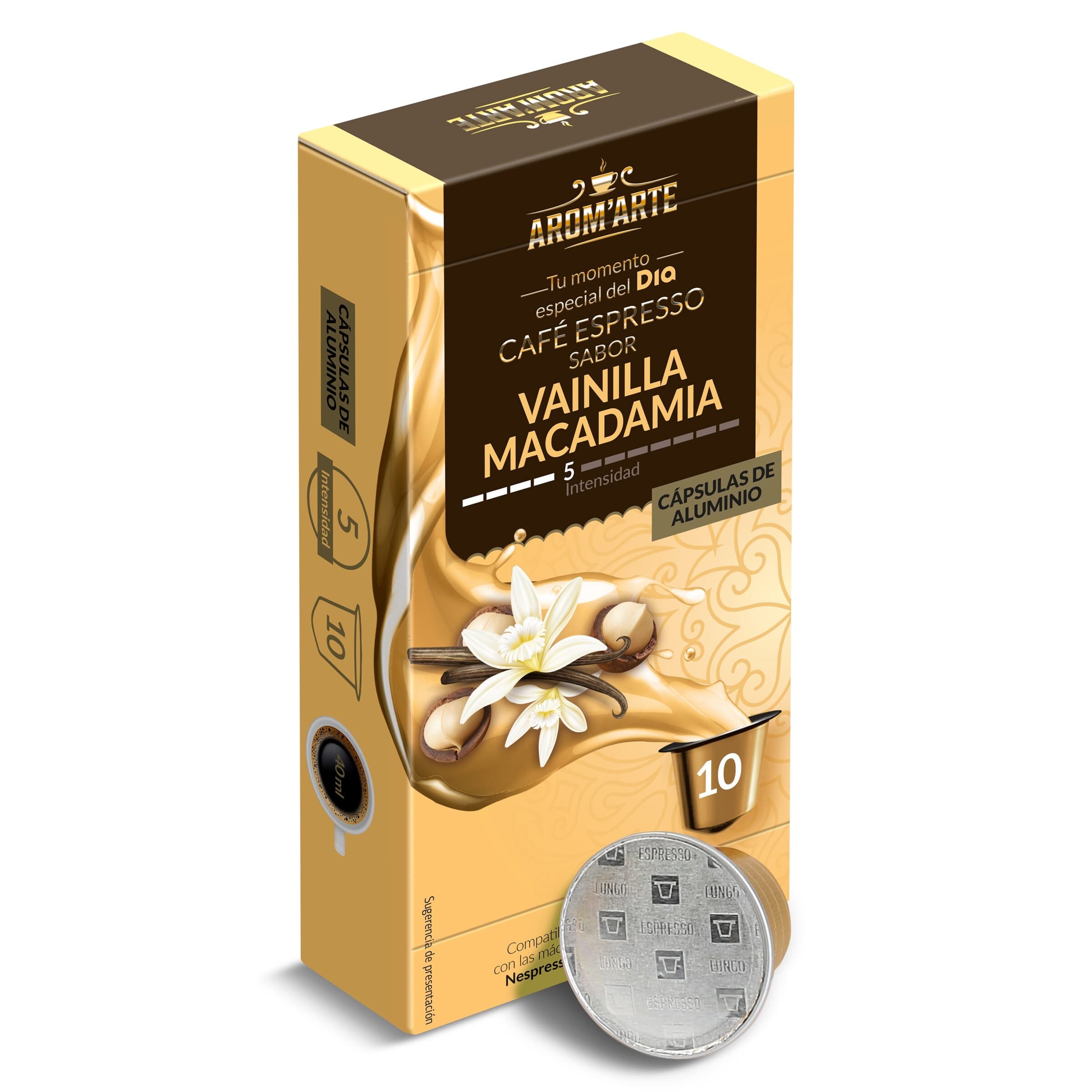 Cápsulas de café sabor vainilla & macadamia Dia Arom'arte 10 unidades