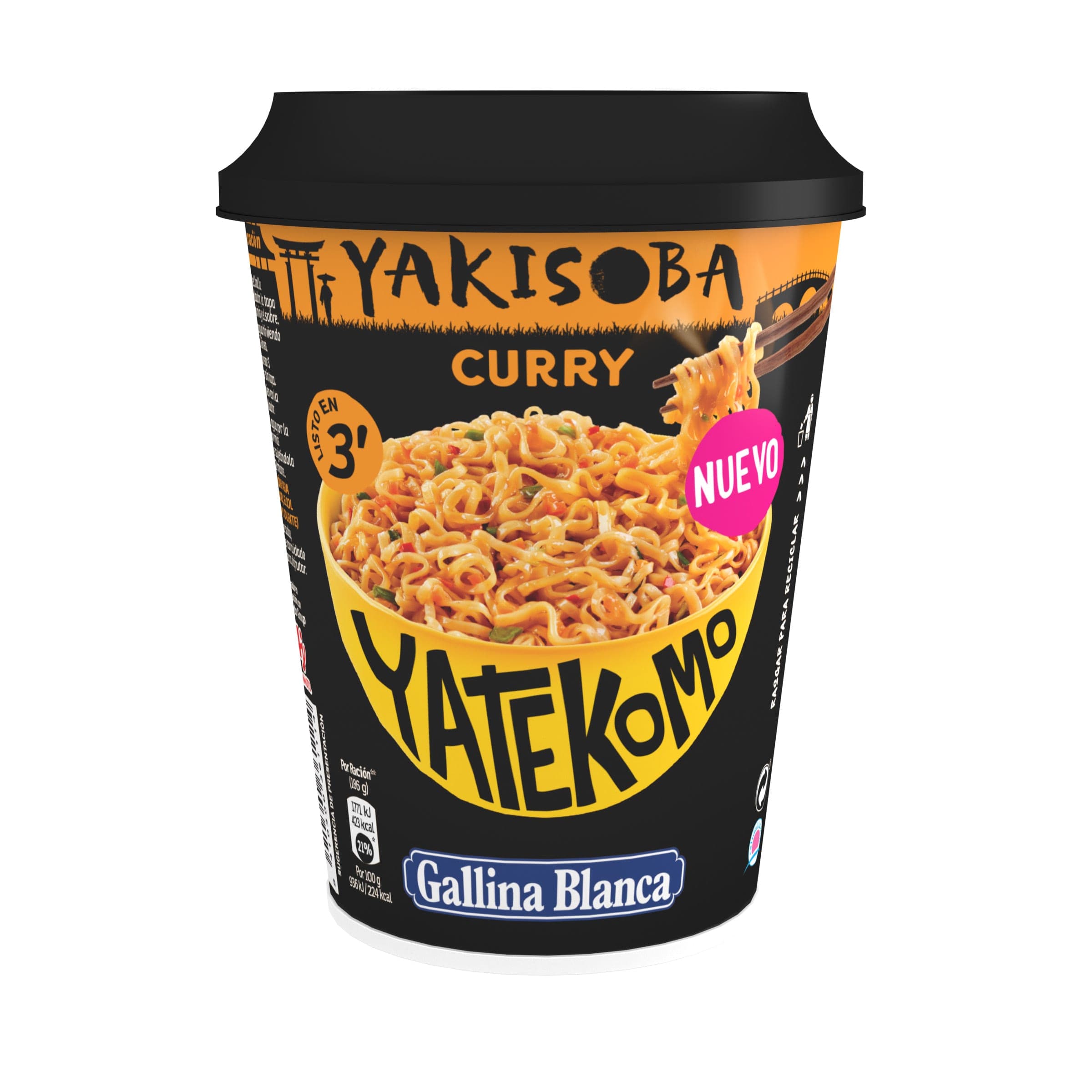Noodles curry yakisoba Gallina Blanca Yatekomo 93 g