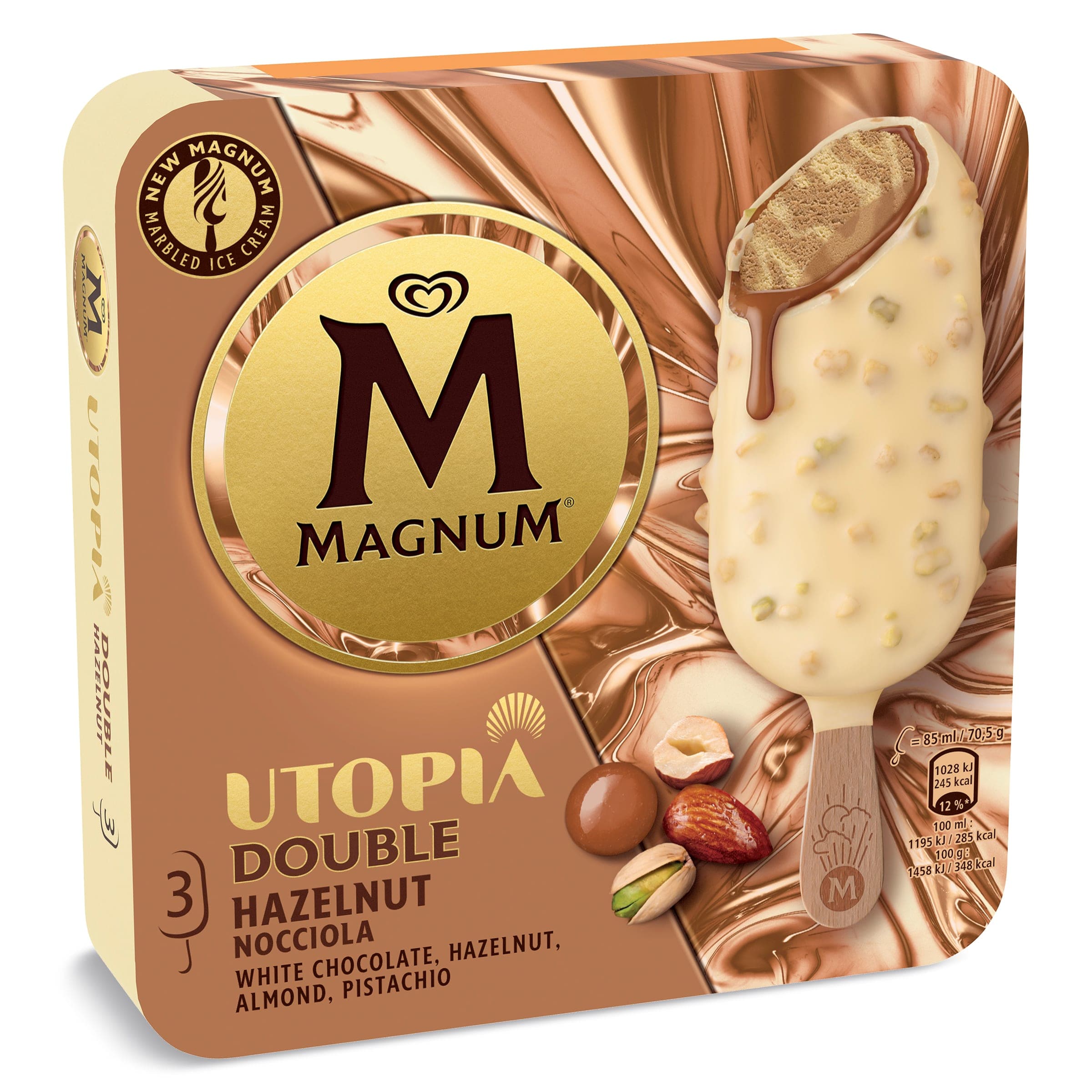 Magnum Utopía doble avellana 3 x 70,5 g