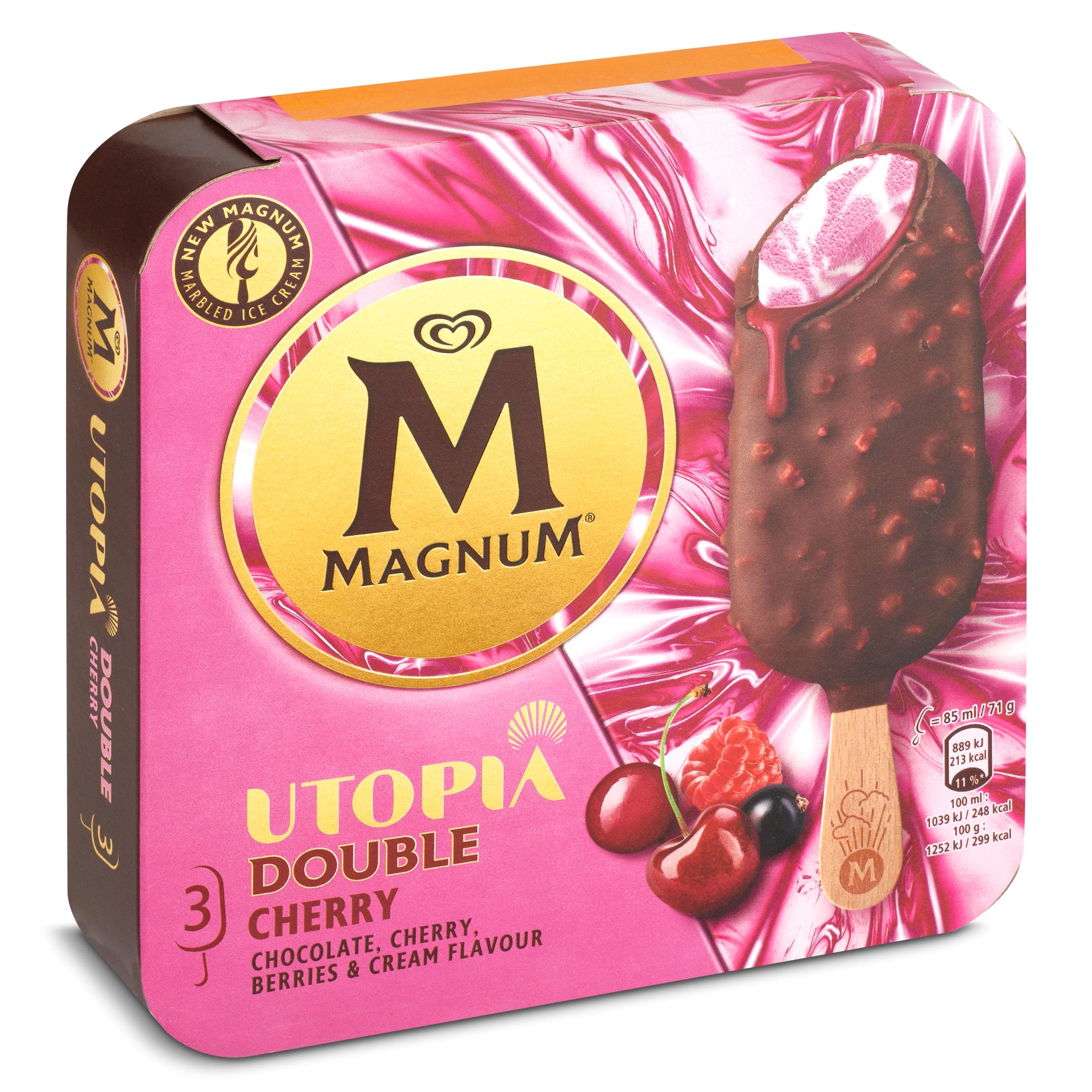 Magnum Utopía doble cherry 3 unidades 213 g