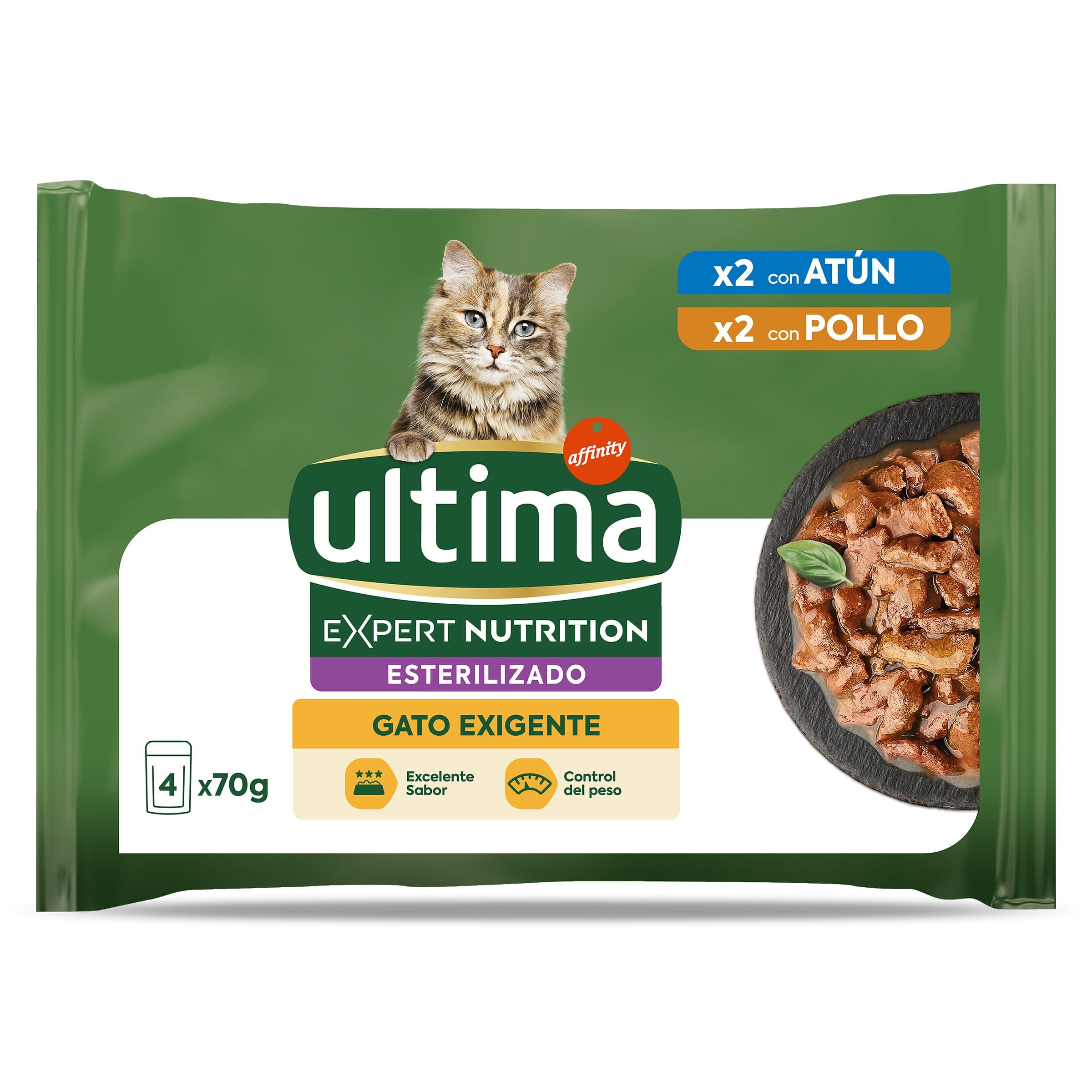 Alimento para gatos esterilizados exigentes Ultima bolsa 280 g