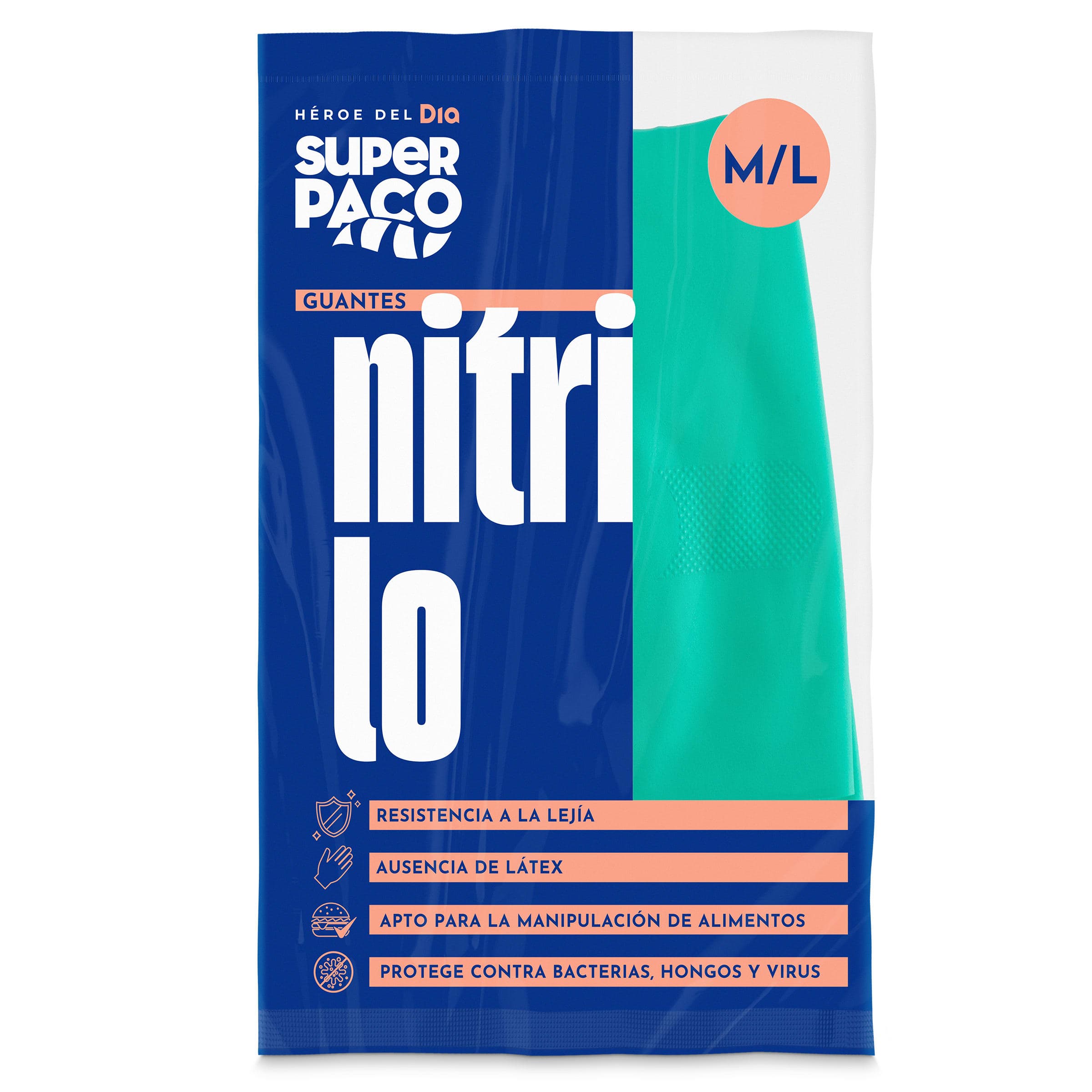 Guantes de nitrilo M/L Dia Super Paco 2 unidades