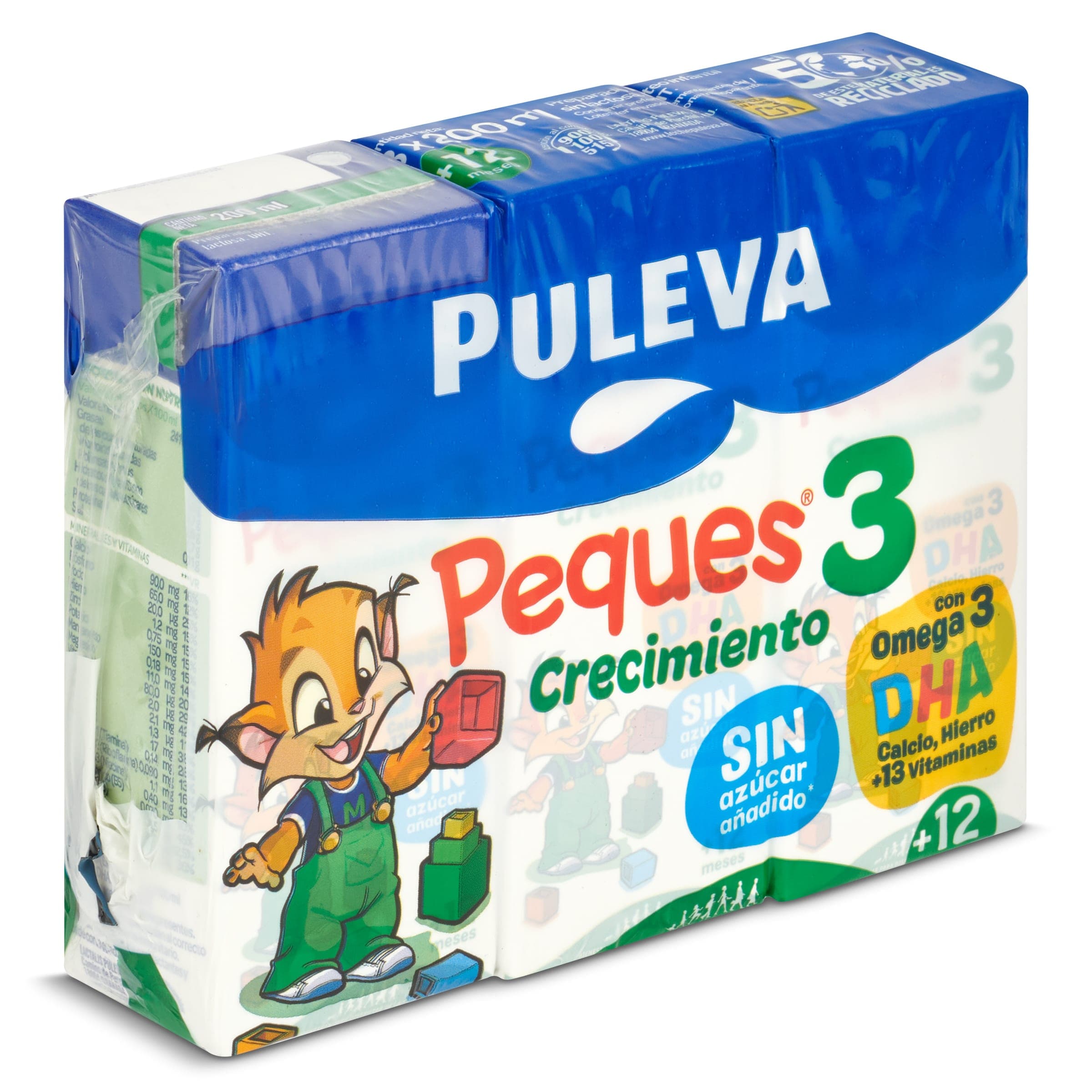 Bebida láctea infantil de crecimiento Peques 3 Puleva 3 x 200 ml