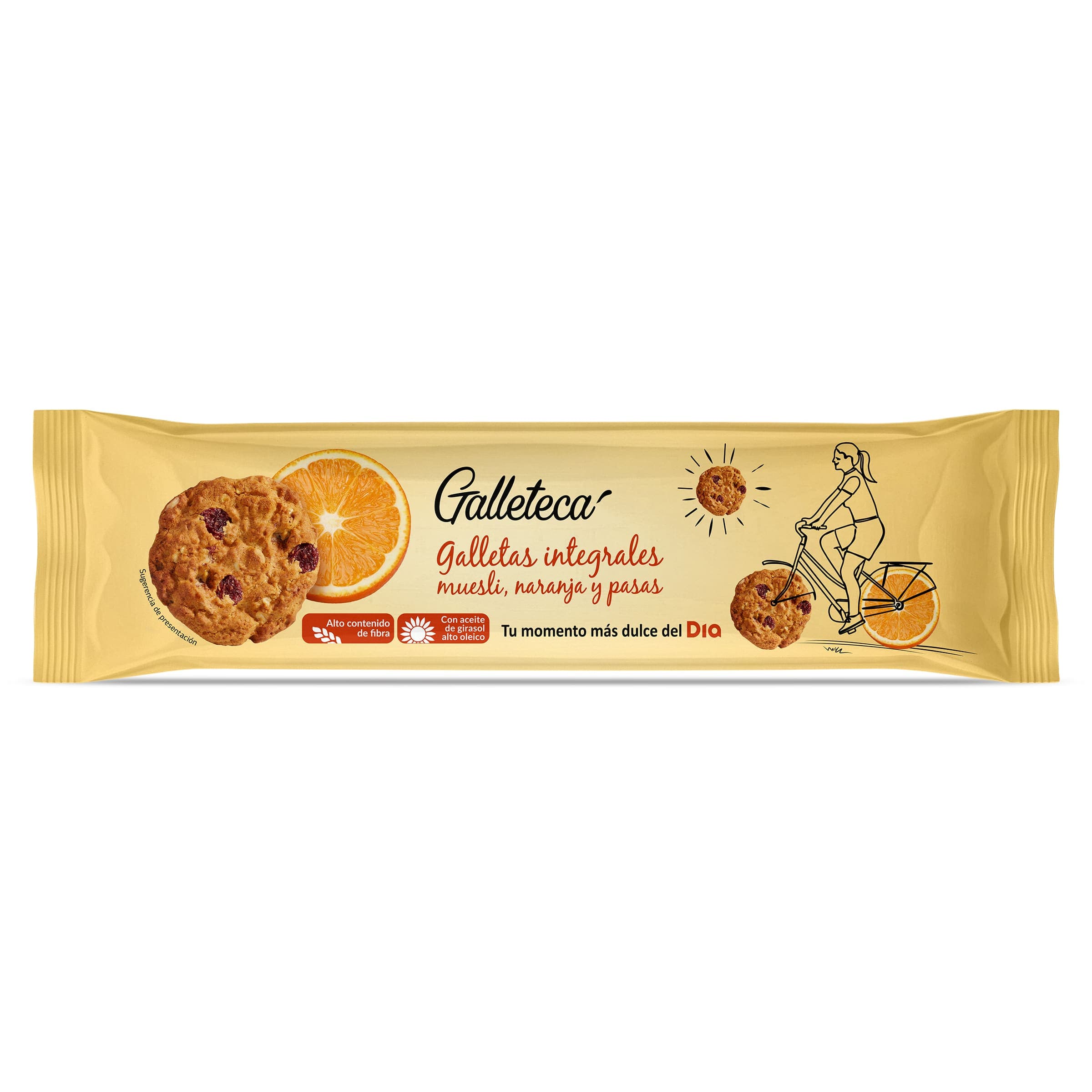 Galletas integrales muesli, naranja y pasas Galleteca de Dia bolsa 120 g