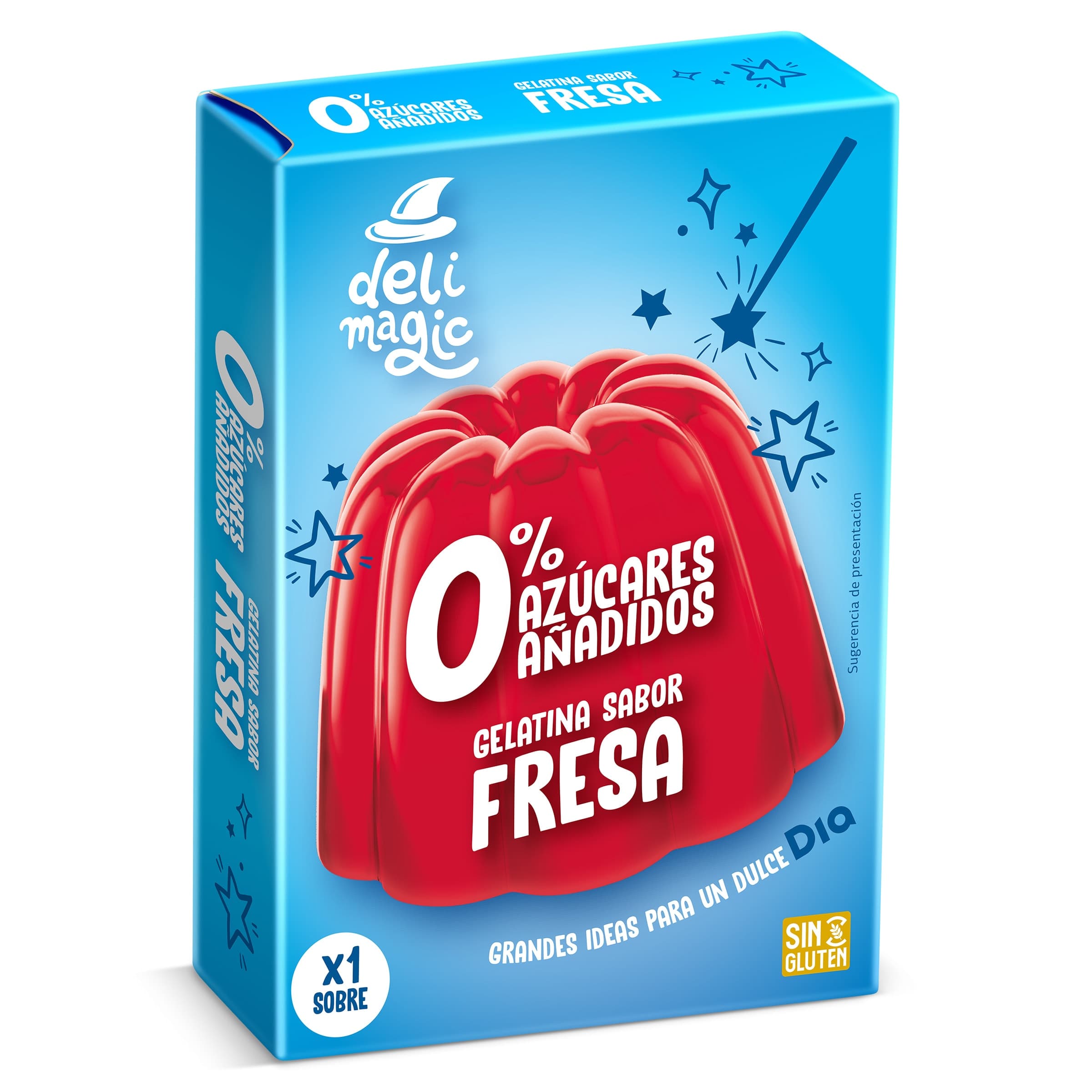 Gelatina de fresa 0% azúcar añadido Dia Delimagic 28 g