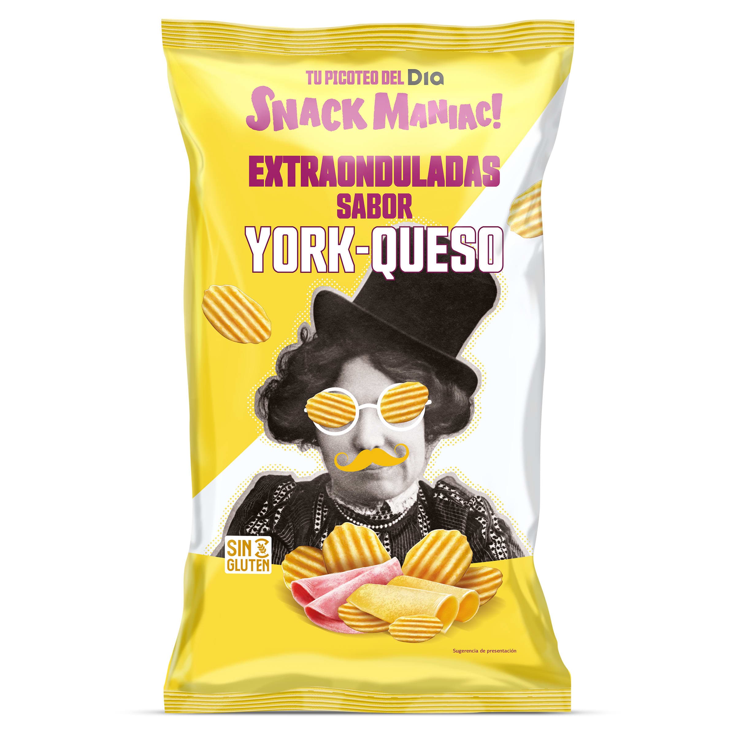 Patatas fritas onduladas sabor york queso Dia Snack Maniac 150 g