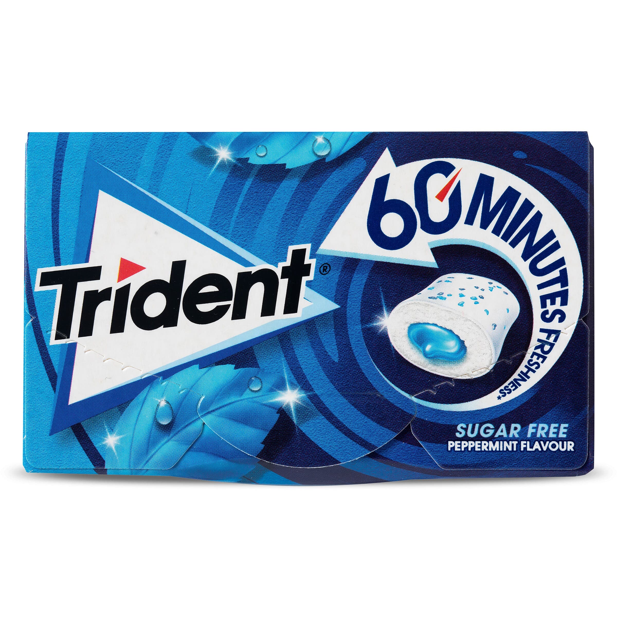Chicles sabor menta 60 minutos sin azúcar Trident caja 22 g