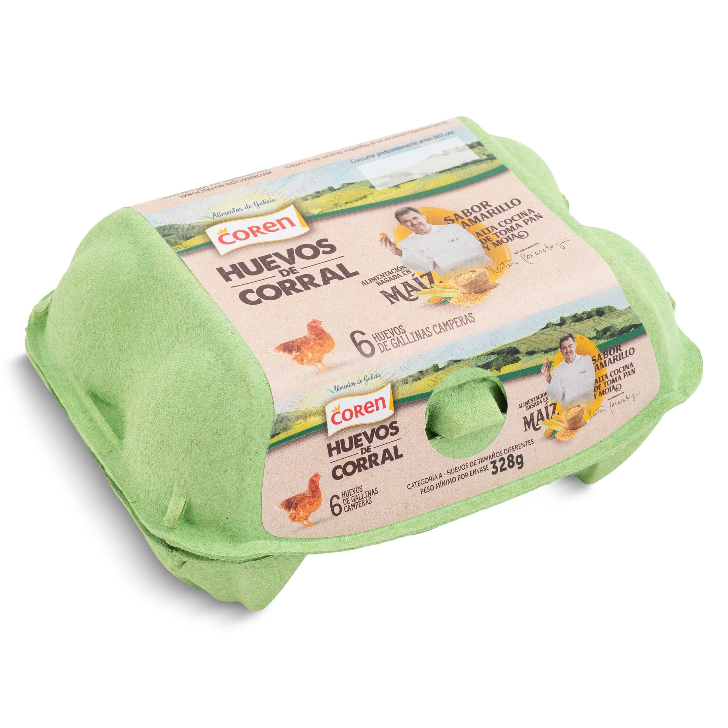 Huevos camperos medianos/grandes M/L Coren 6 unidades