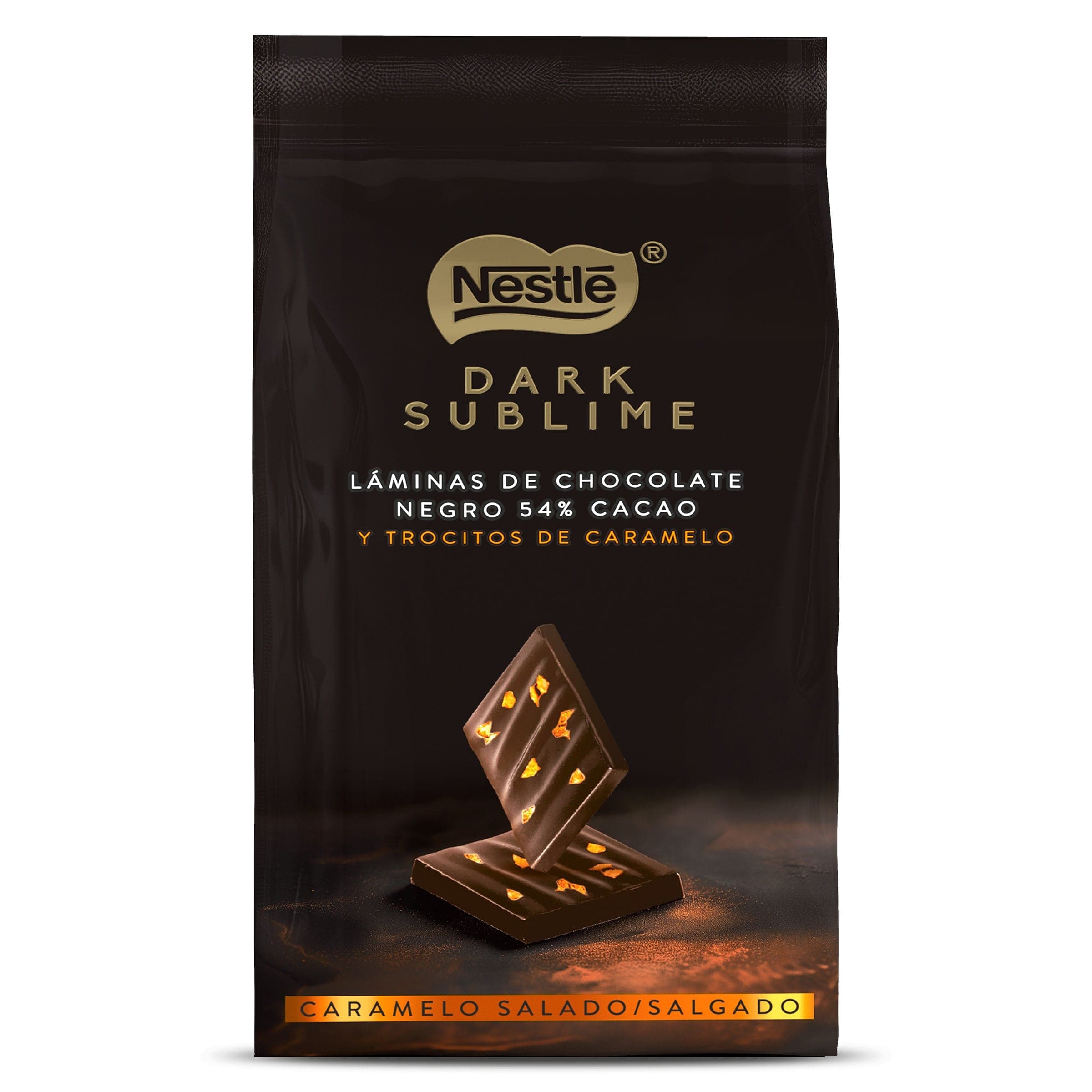 Chocolate negro con caramelo salado en láminas Nestlé Dark caja 150 g