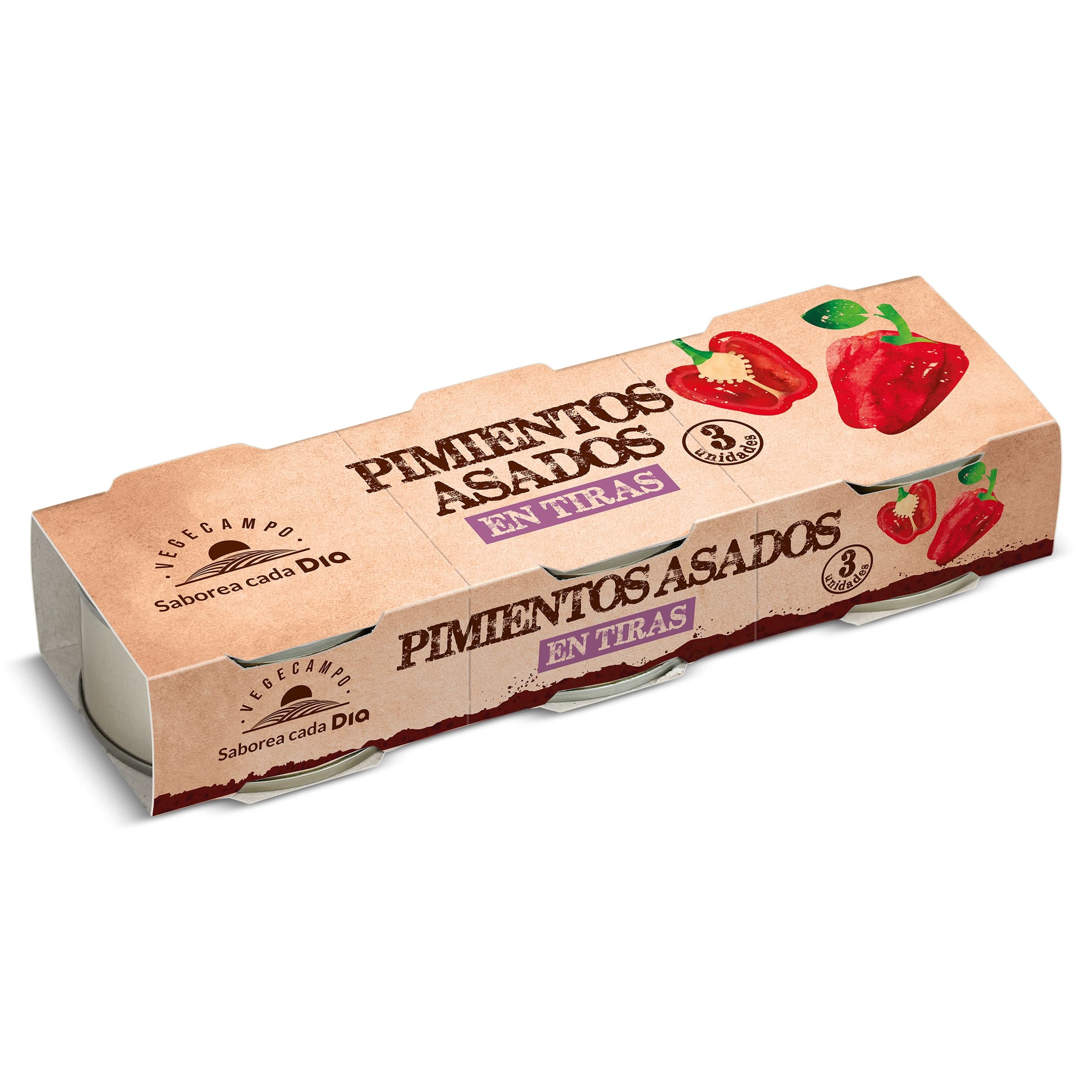 Pimientos asados en tiras Dia Vegecampo 3 x 60 g
