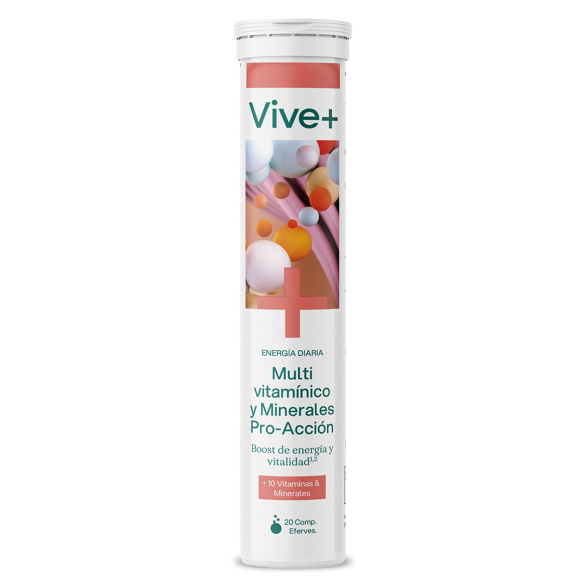 Multivitamínico y minerales pro-acción Vive+ tubo 20 unidades