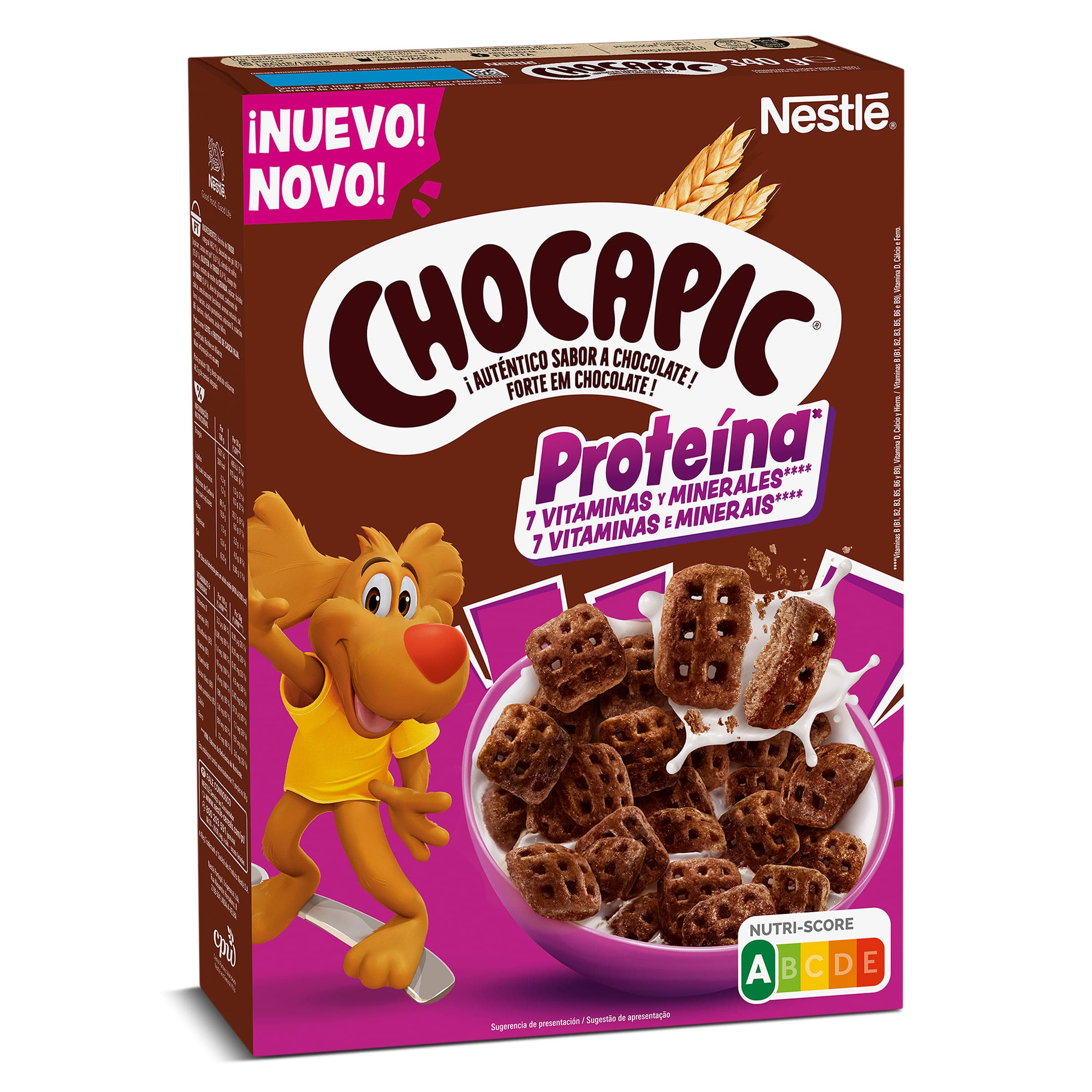Cereales con chocolate alto en proteínas Nestlé Chocapic caja 340 g