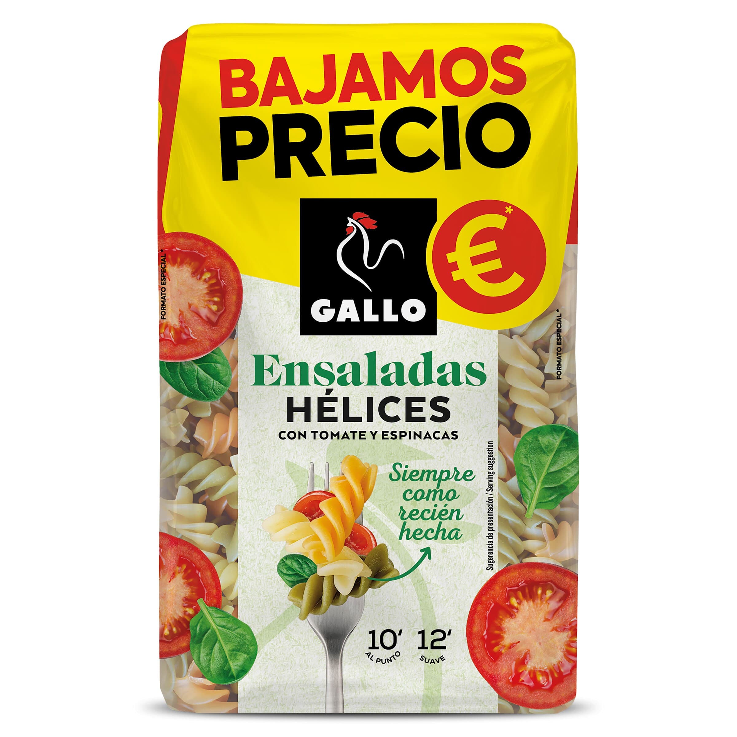 Hélices con tomate y espinacas Gallo 400 g