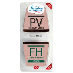 Paté dúo pimienta y finas hierbas La Cuina 2 x 50 g