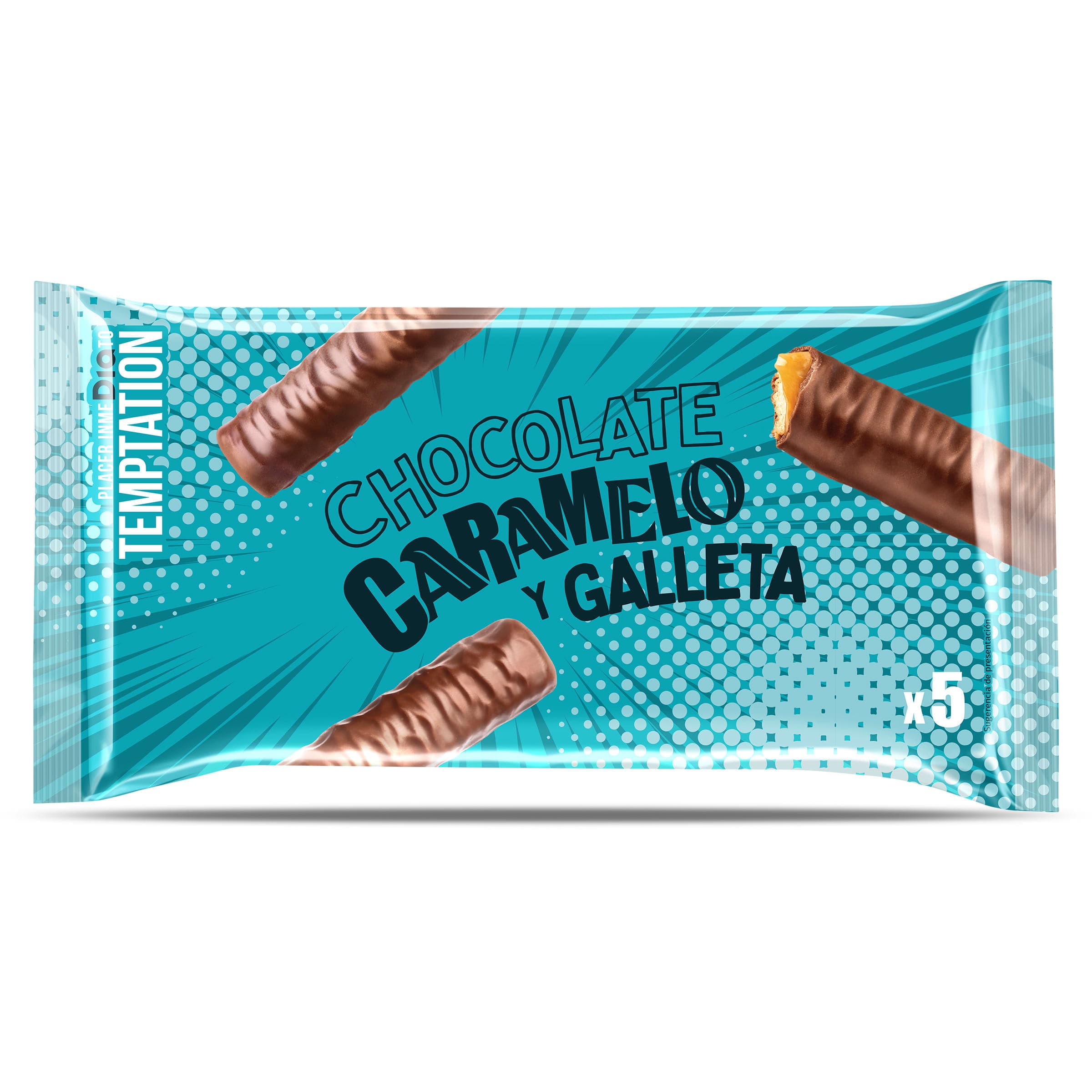 Barrita de chocolate caramelo y galleta Dia Temptation bolsa 290 g