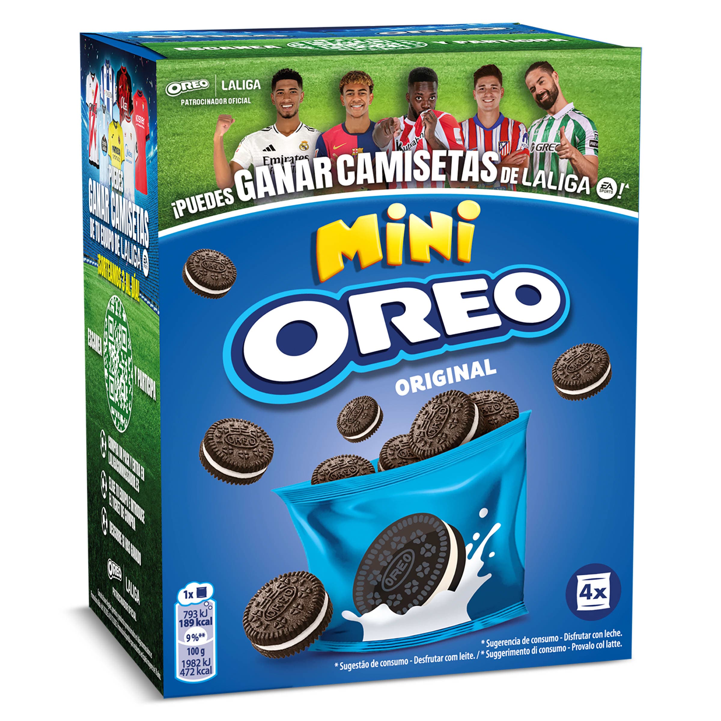 Mini galletas de cacao rellenas de crema Oreo caja 160 g