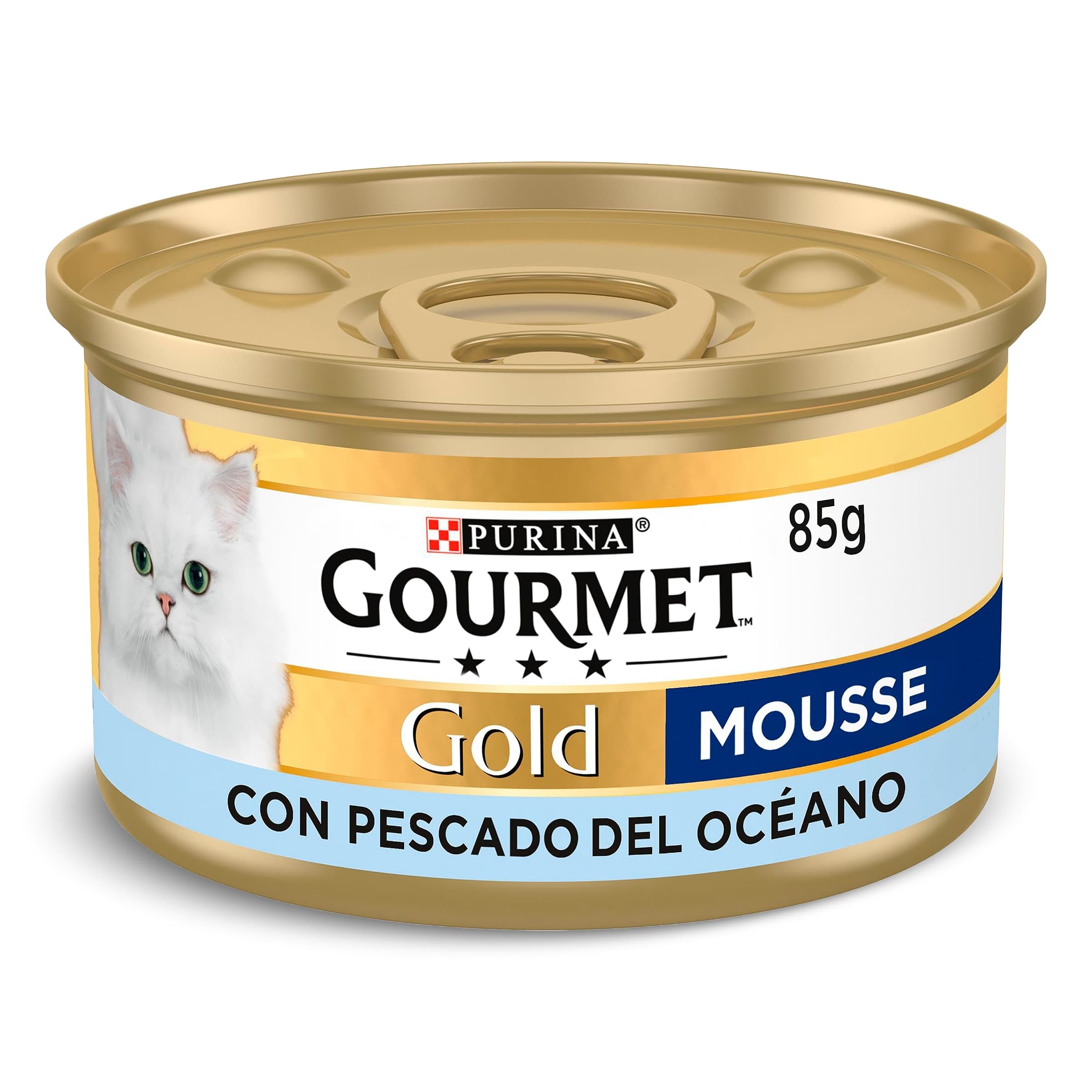 Mousse para gatos con pescado Gourmet lata 85 g