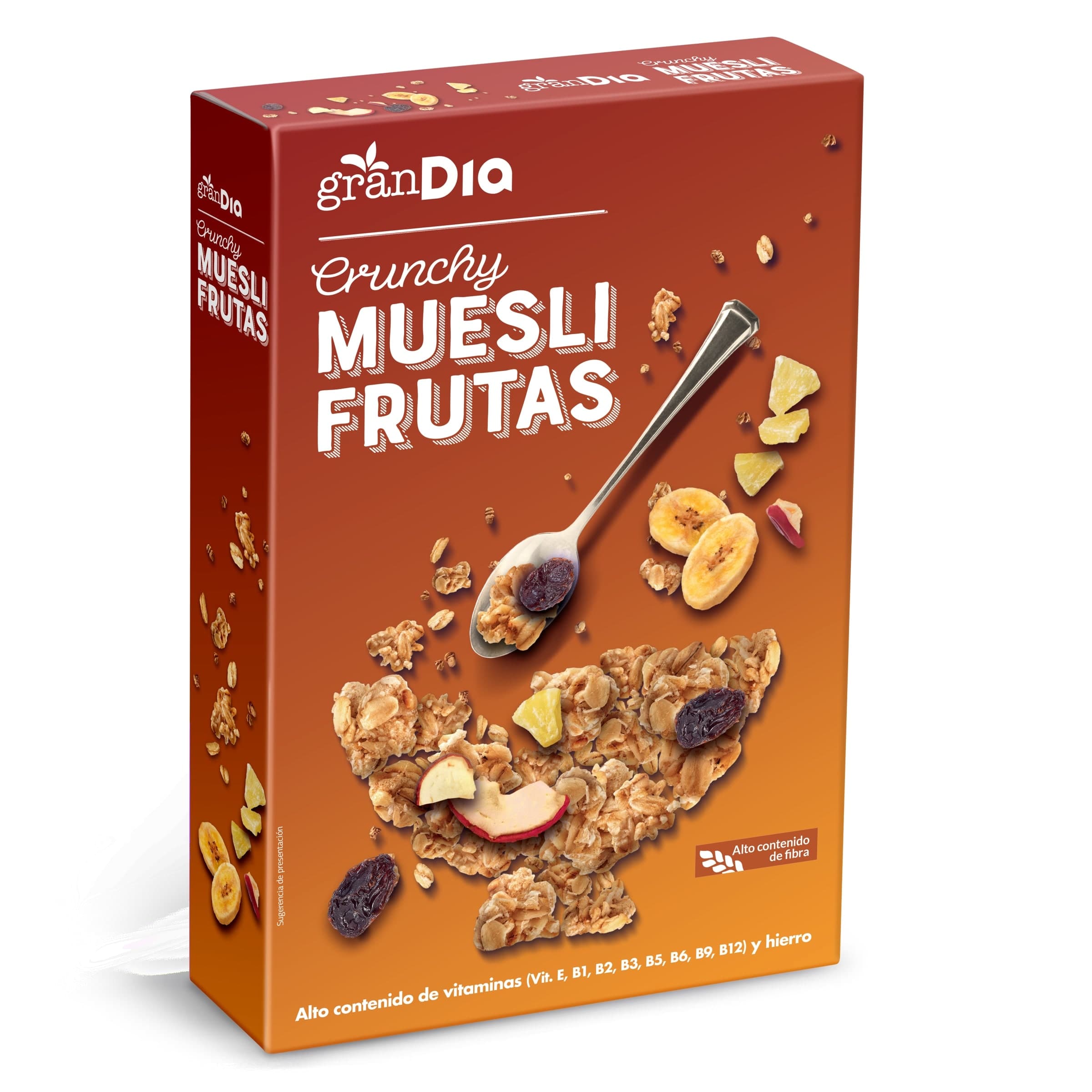 Muesli crujiente con frutas Gran Dia caja 500 g