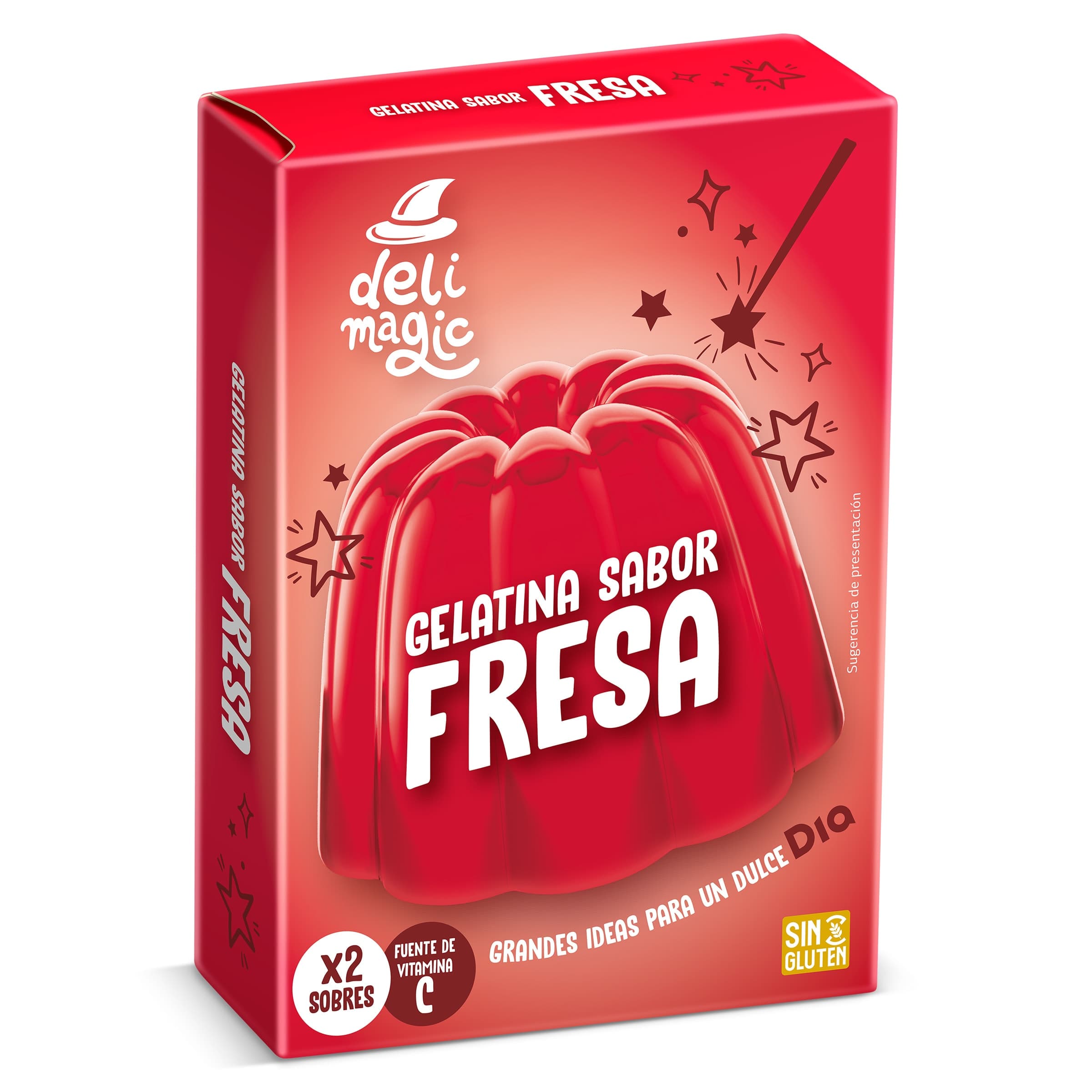 Gelatina sabor fresa Dia Delimagic 170 g