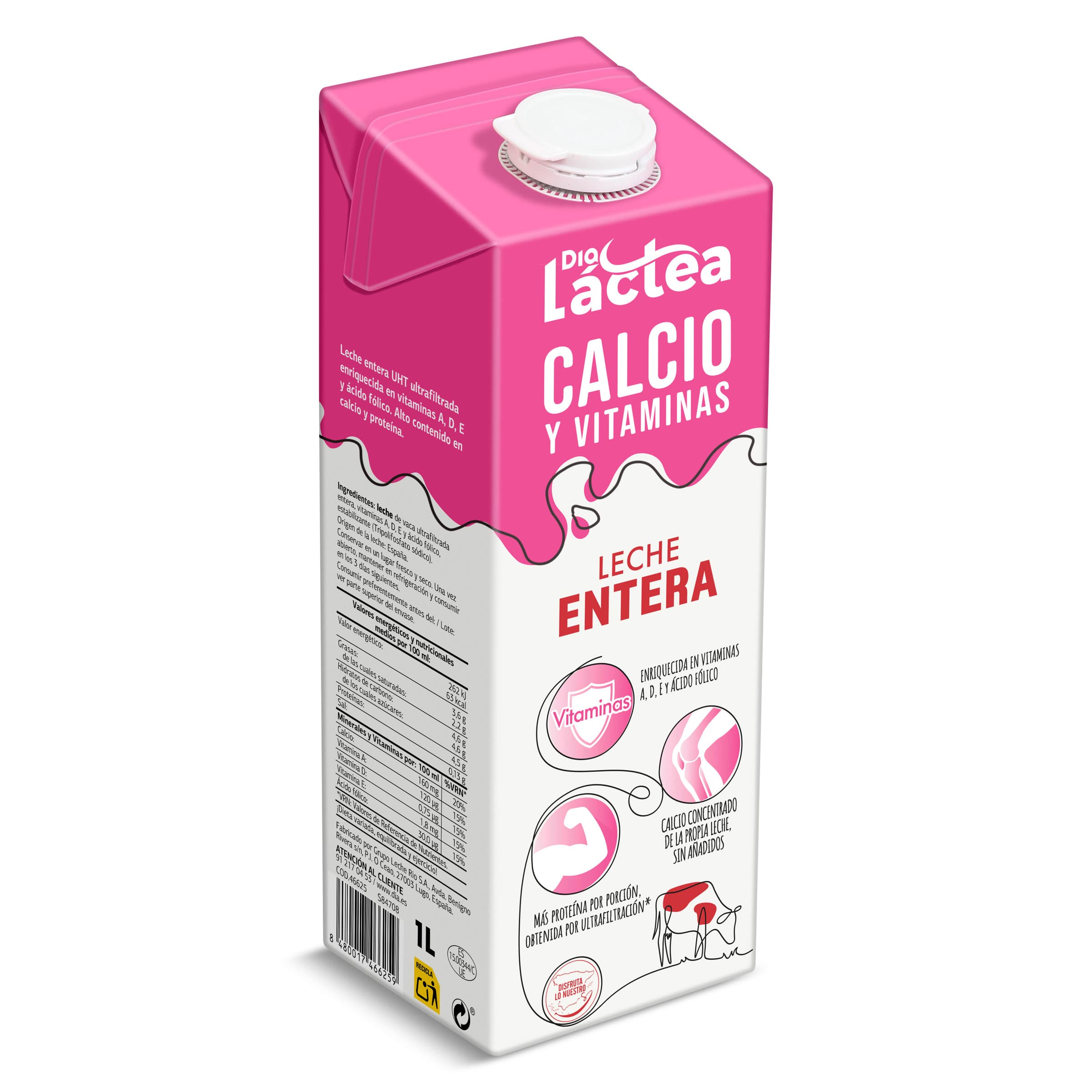 Leche entera calcio Dia Láctea 1 L