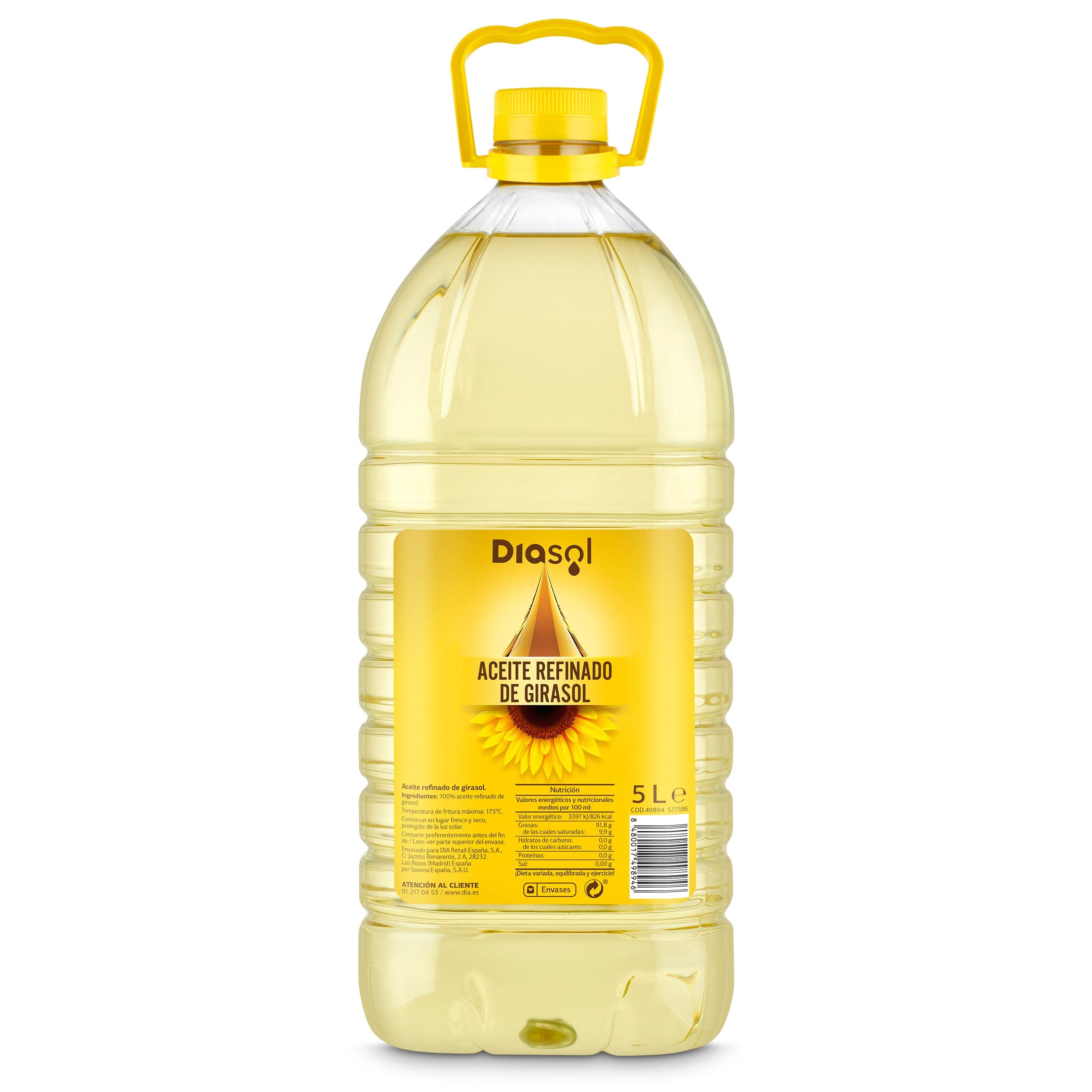 Aceite refinado de girasol Diasol 5 L