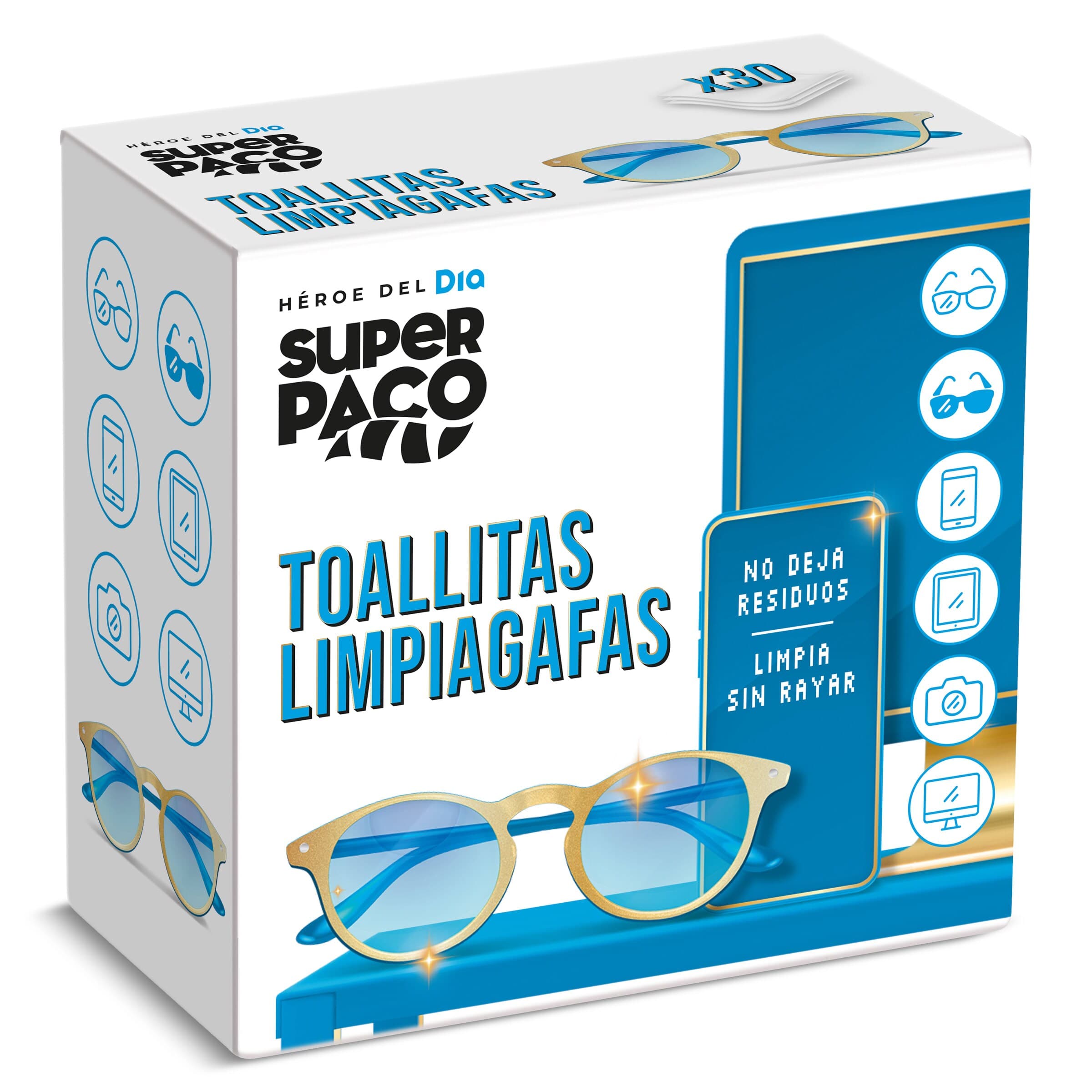 Toallitas limpiagafas Super Paco de Dia caja 30 unidades