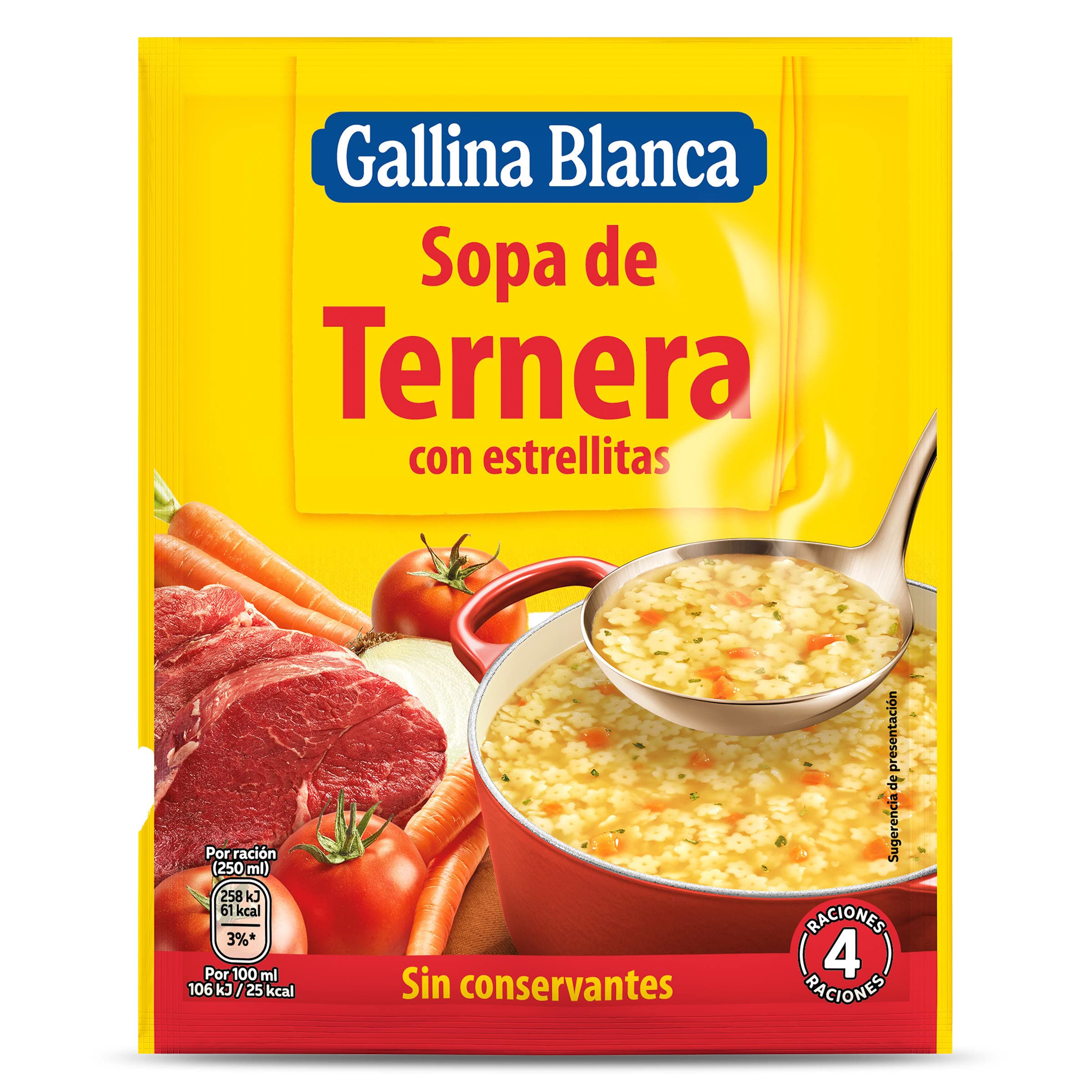 Sopa de ternera con estrellitas Gallina Blanca 74 g