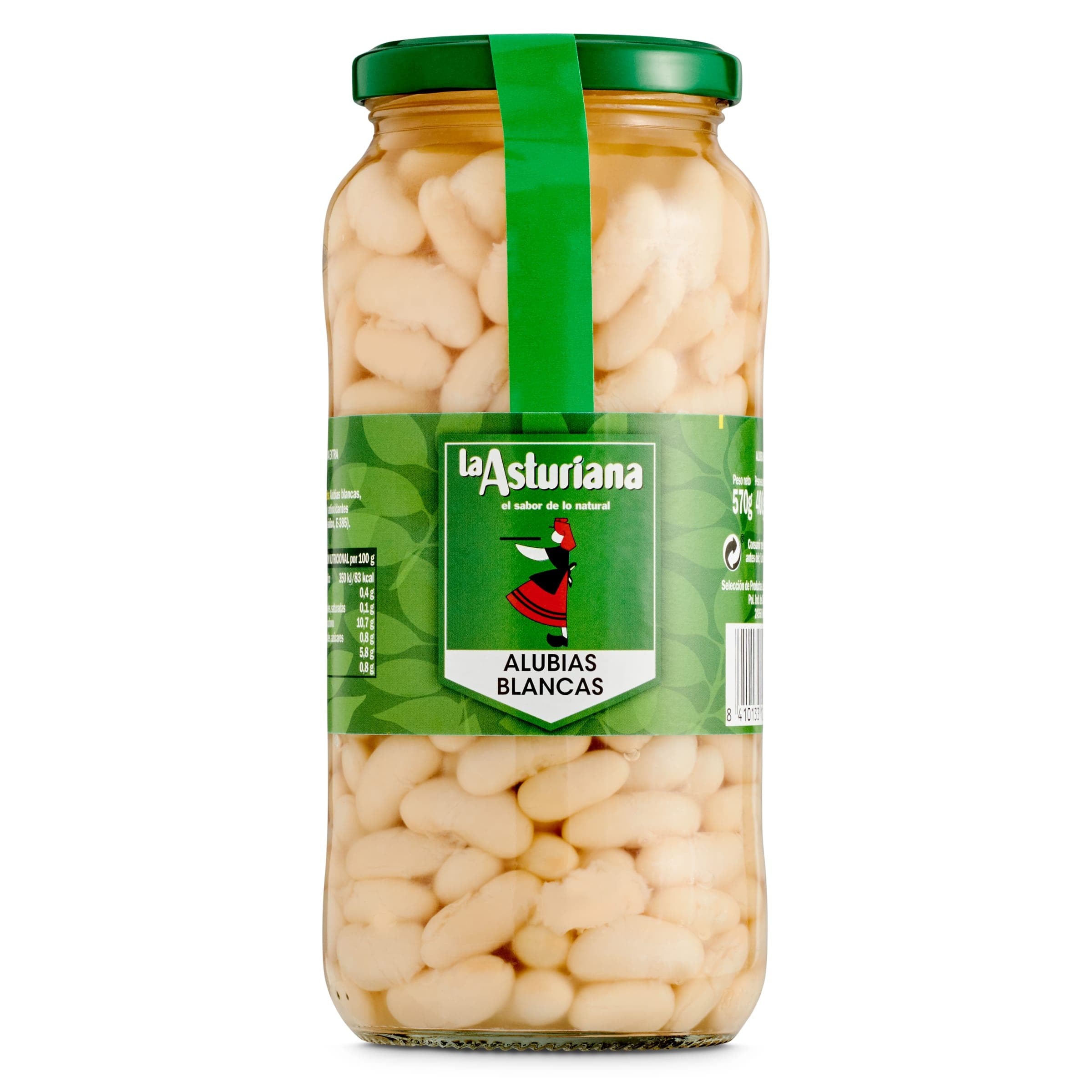 Alubias blancas cocidas Legumbres La Asturiana frasco 400 g