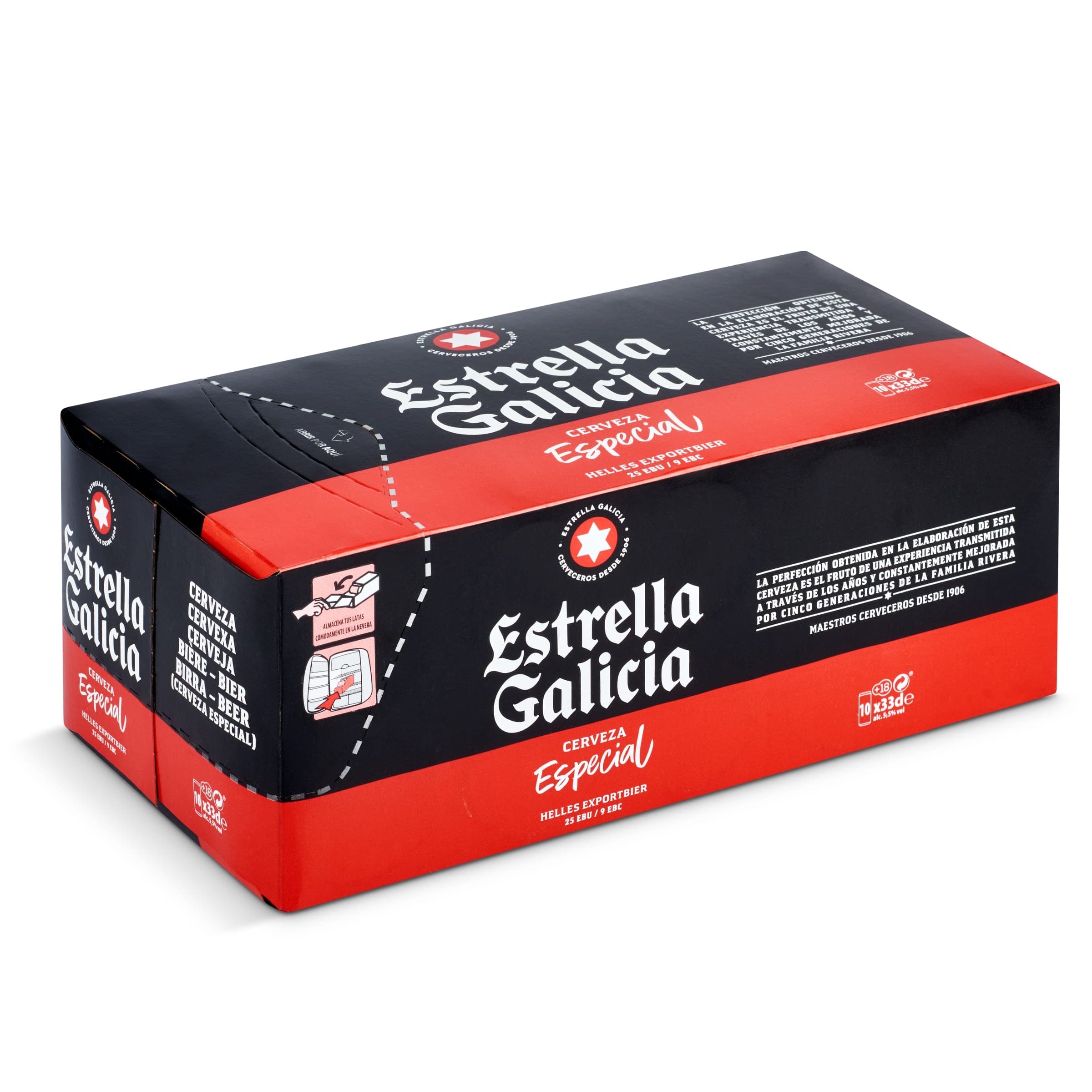 Cerveza Estrella Galicia pack 10 x 33 cl