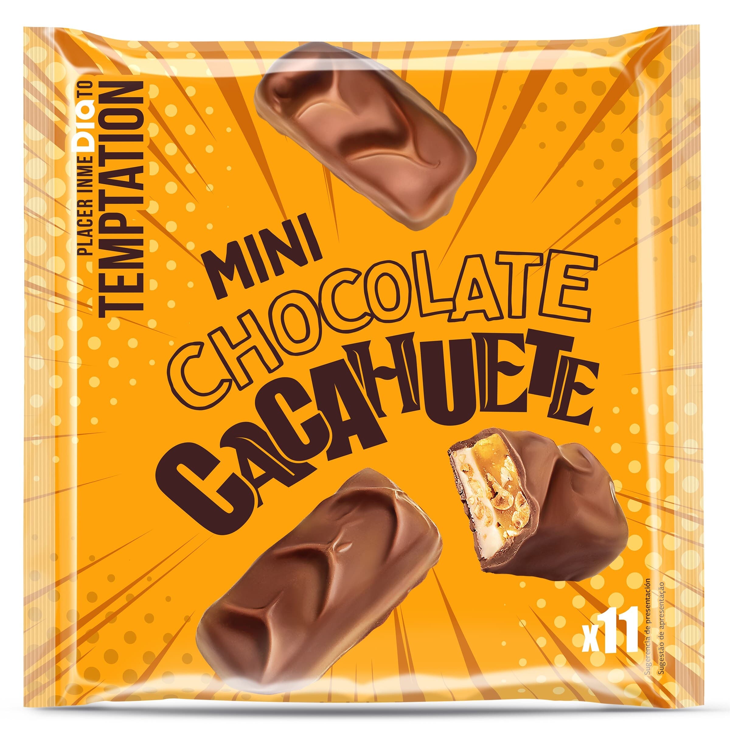 Mini barritas de chocolate y cacahuete Dia Temptation bolsa 250 g