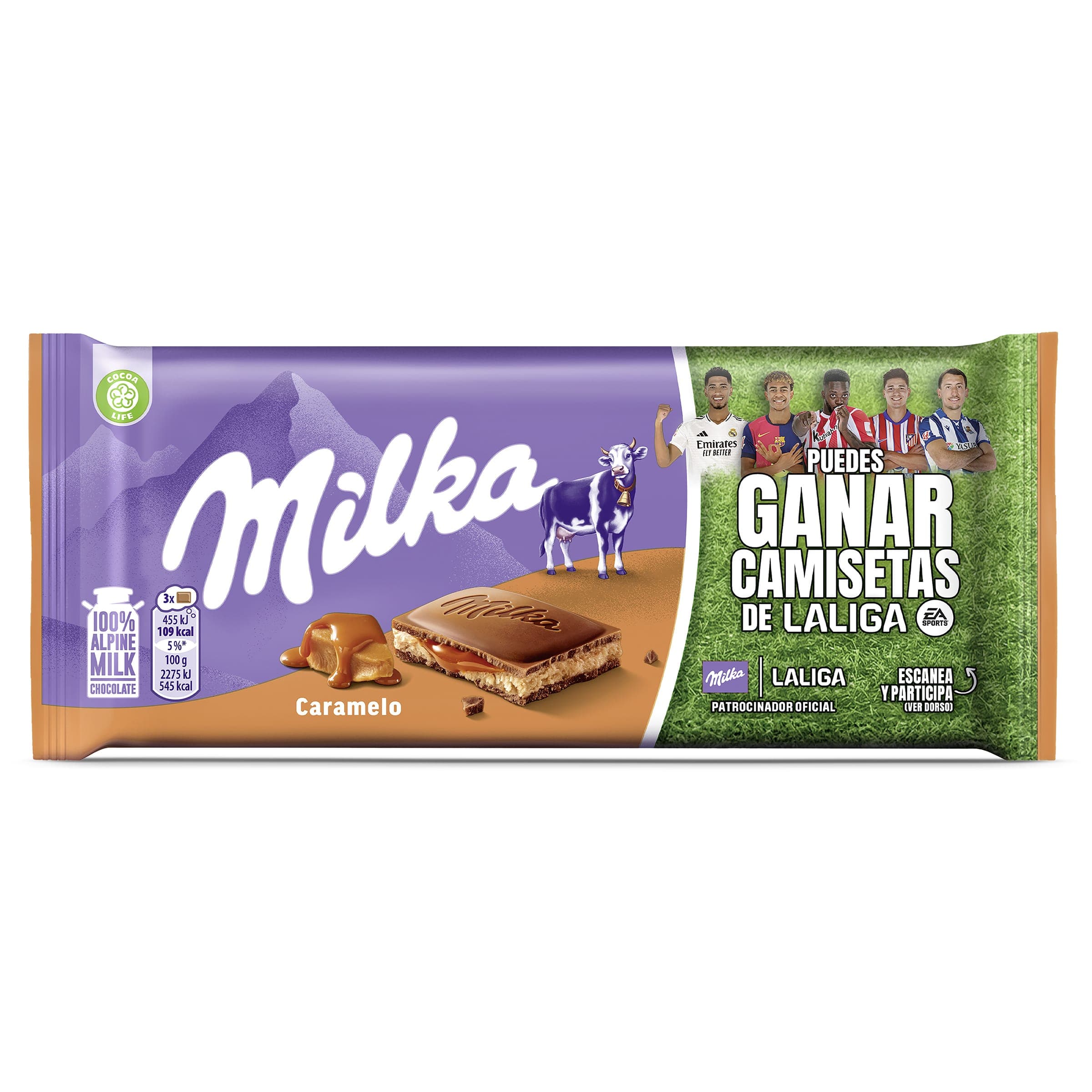 Chocolate con leche relleno de caramelo Milka 100 g