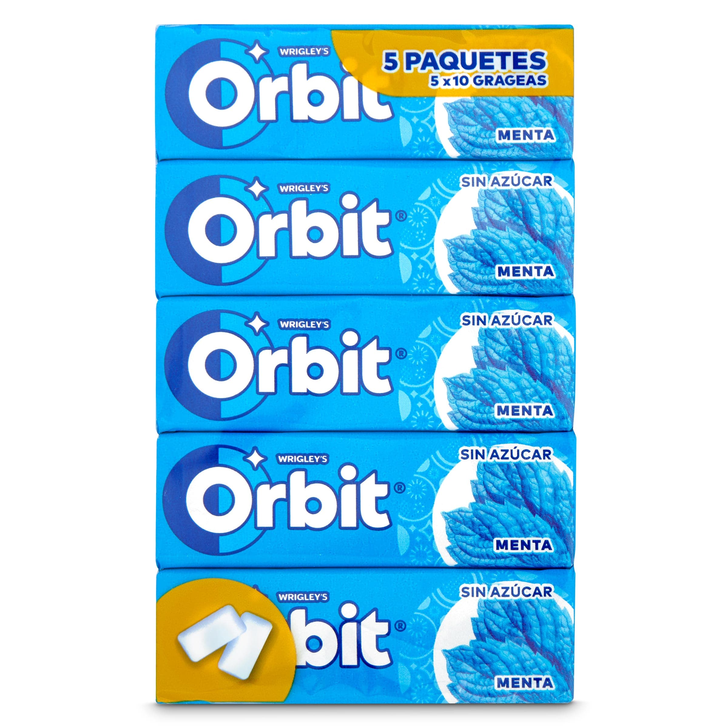 Chicles sabor menta sin azúcar Orbit bolsa 5 unidades