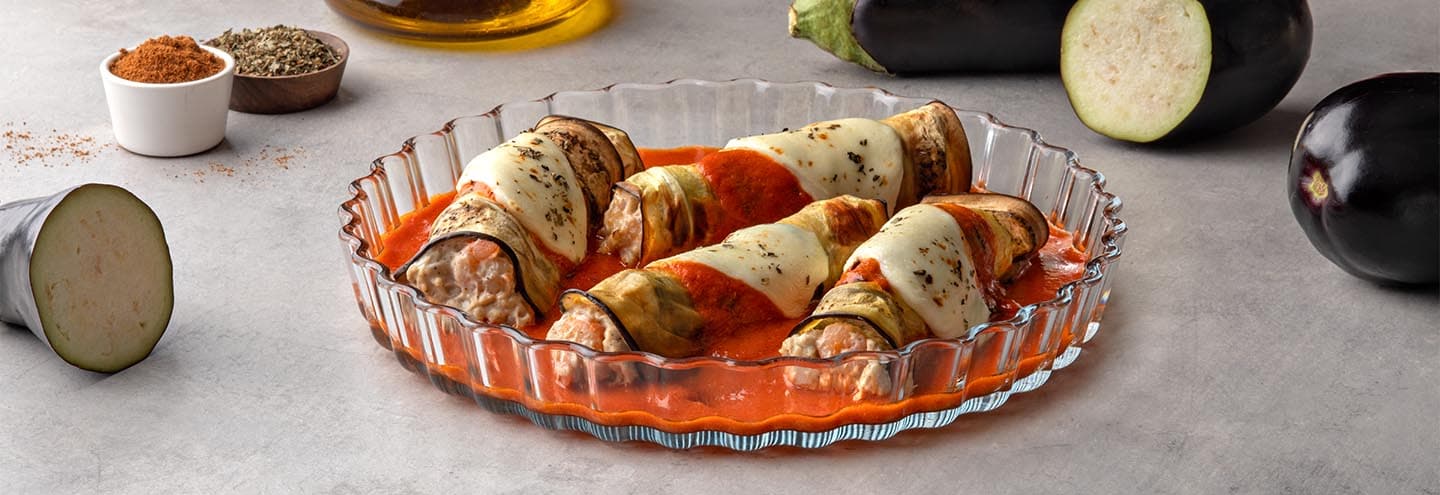 Rollitos de berenjena rellenos de gamba