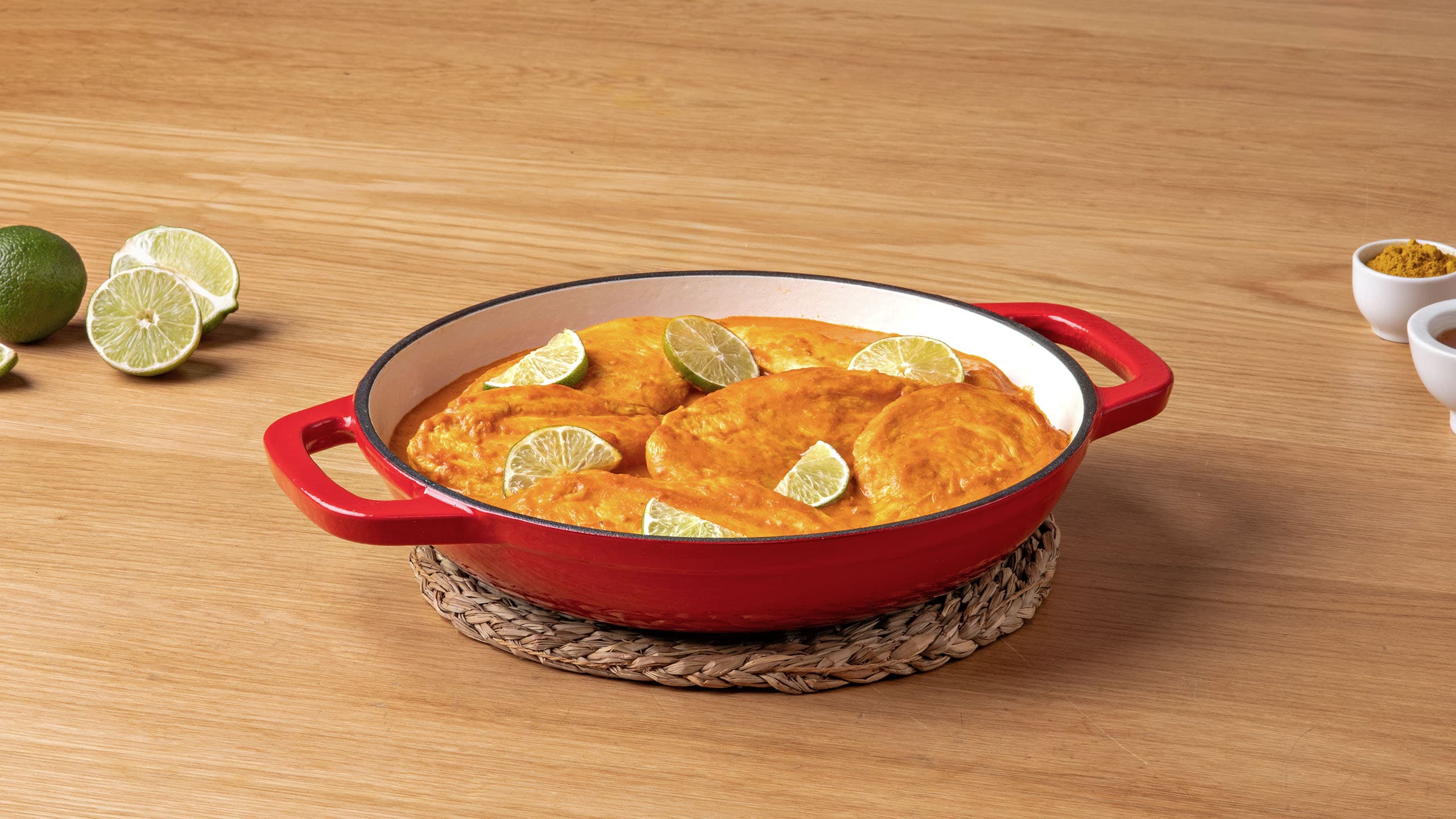 Pollo con coco y lima