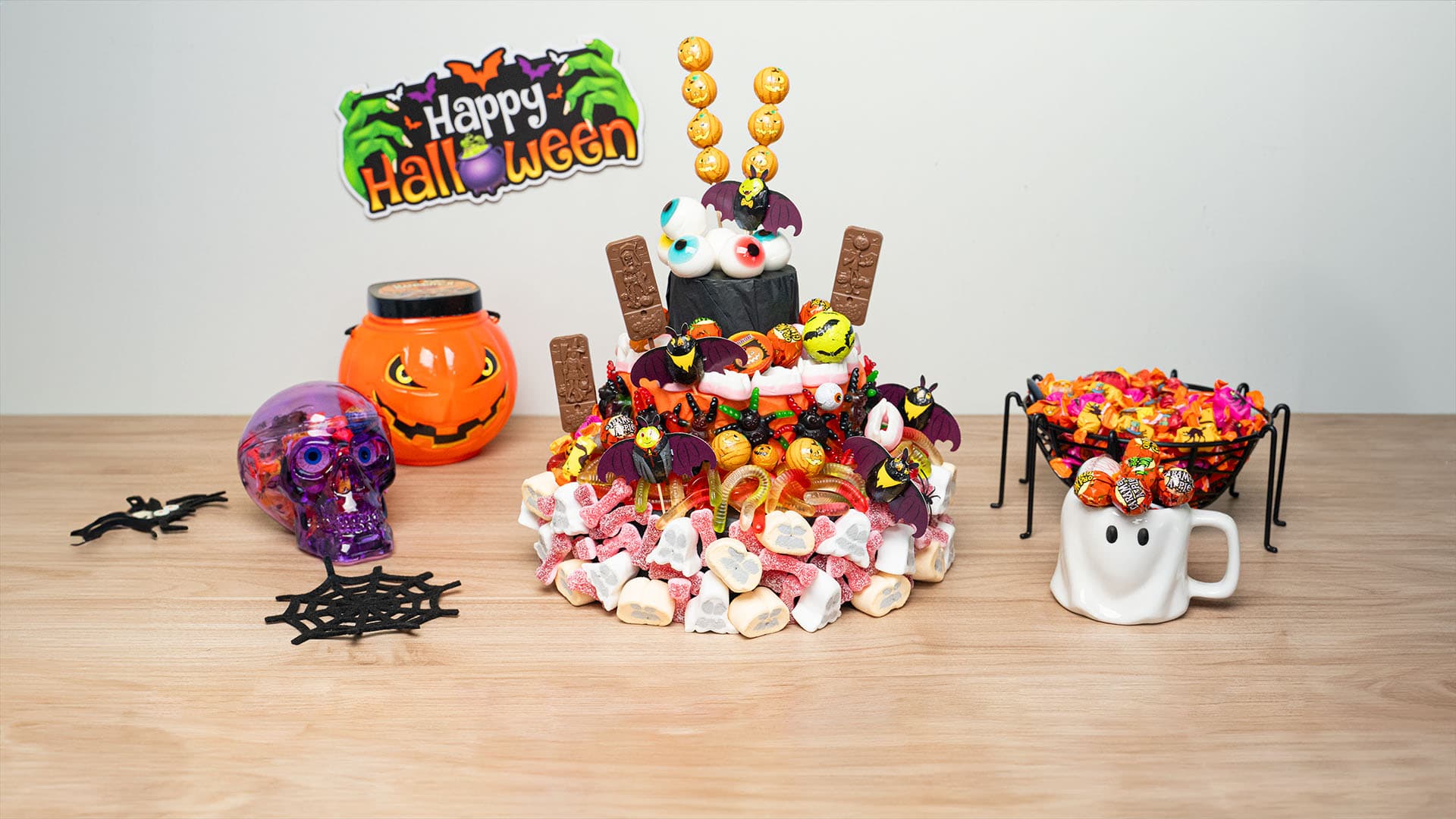 Tarta de chuches para Halloween