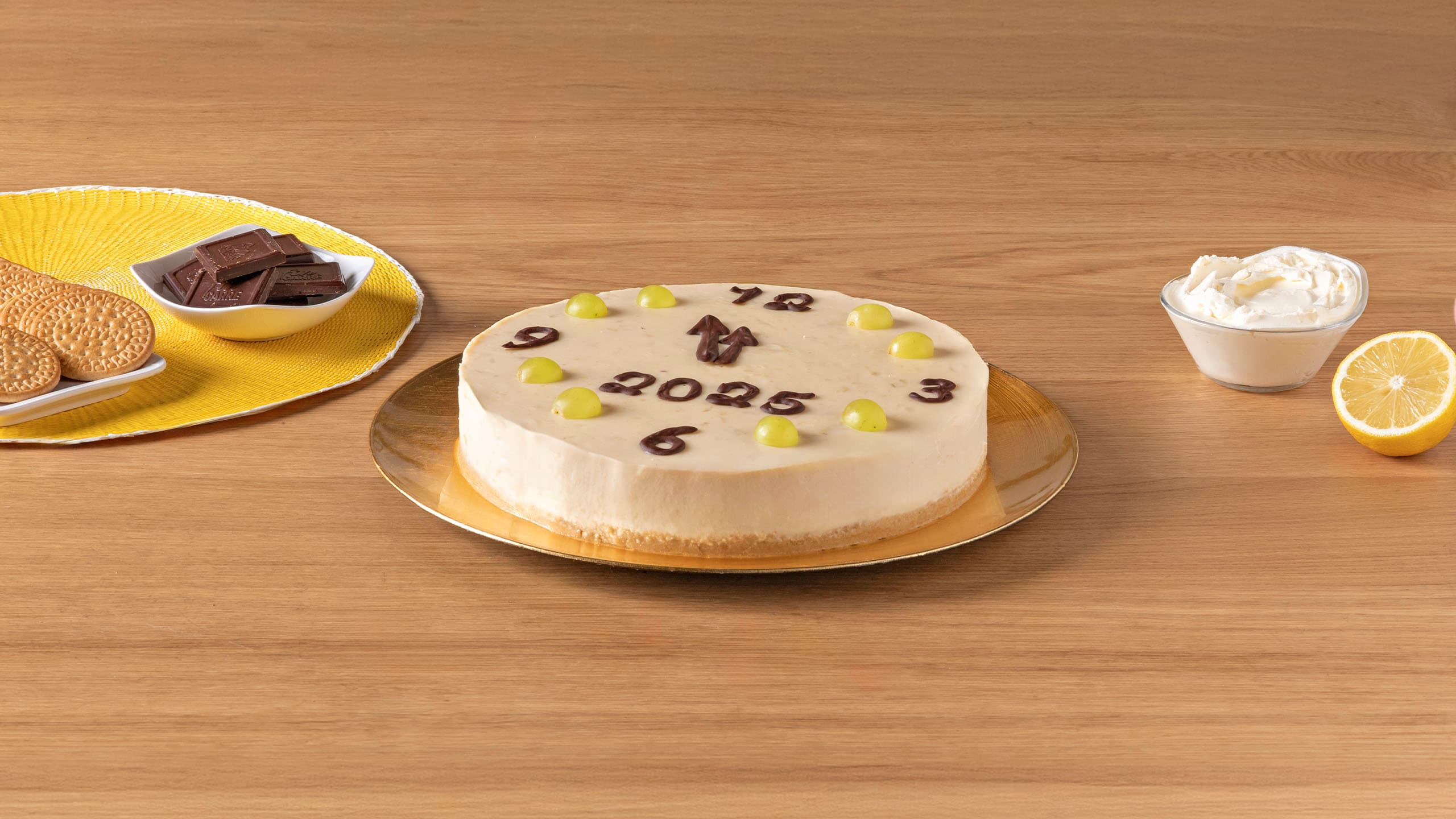 Tarta de queso con uvas